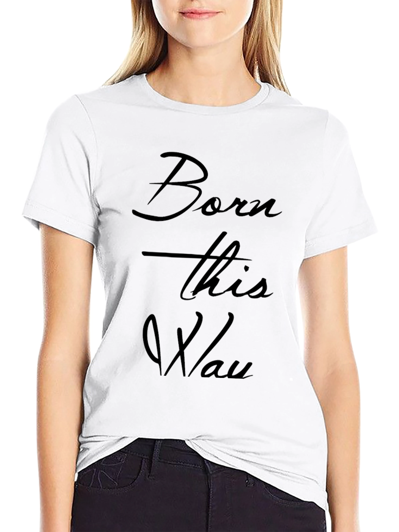 Born This Way Mens Black Graphic T-Shirt