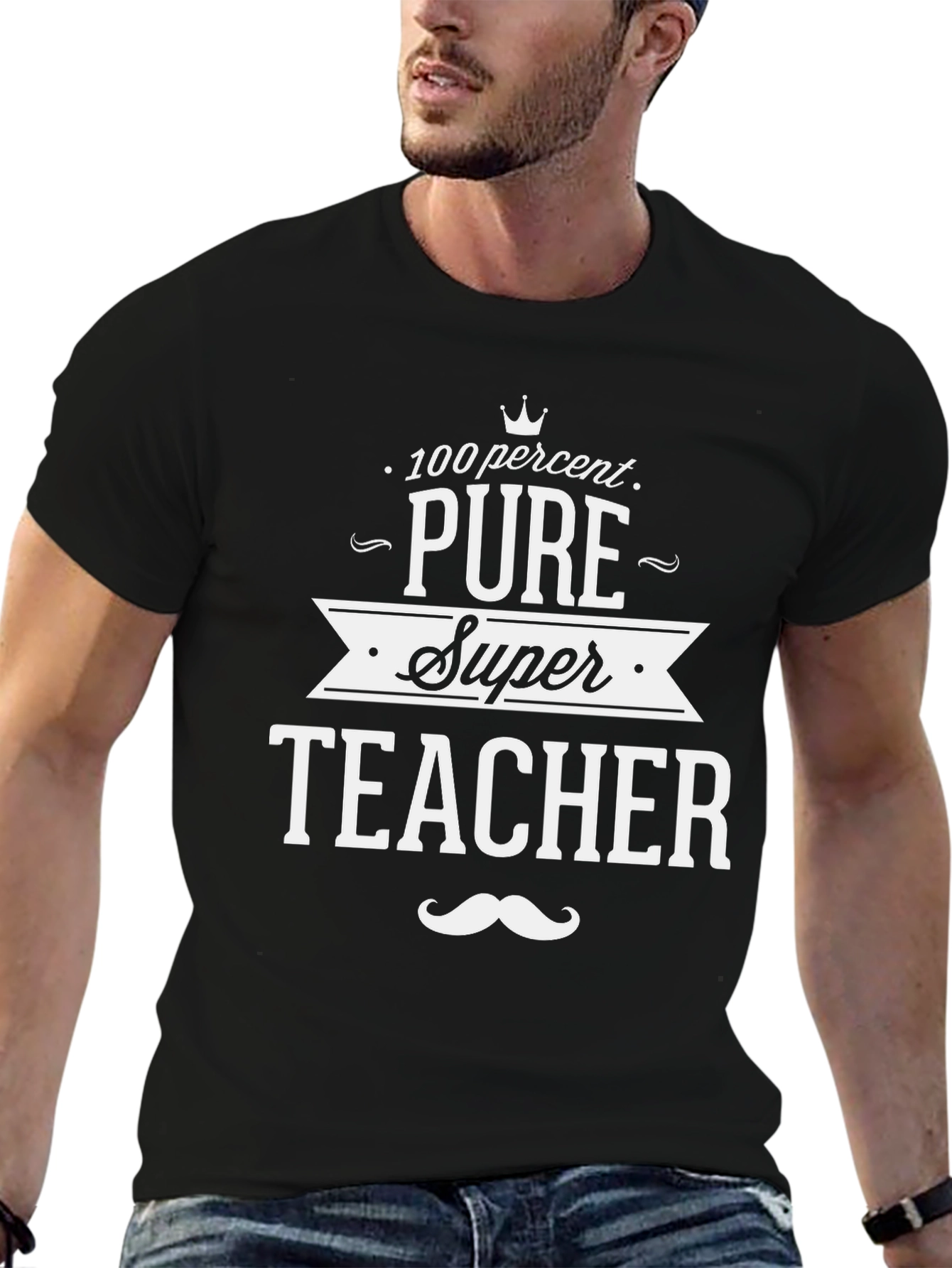 100% Pure Super Teacher Black T-Shirt