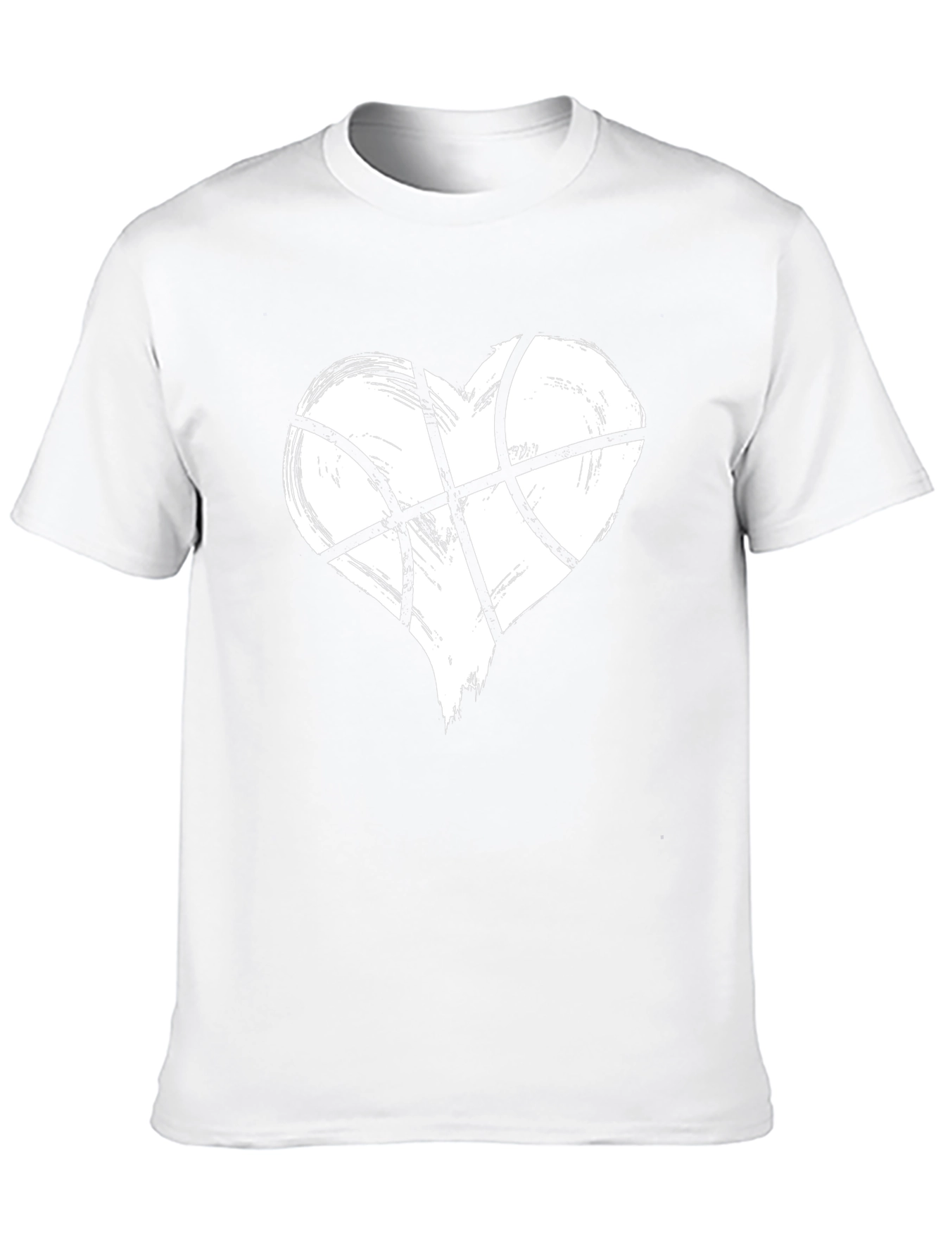 Heart Basketball Graphic Tee - Casual Black T-Shirt