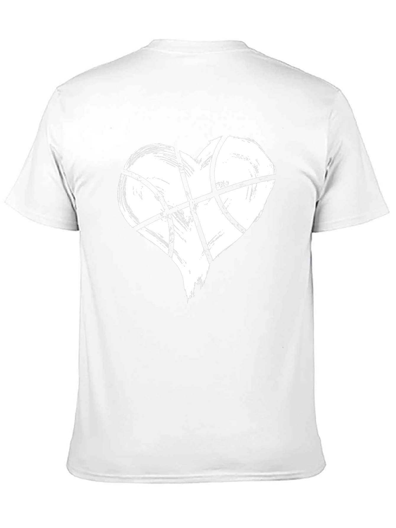 Heart Basketball Graphic Tee - Casual Black T-Shirt