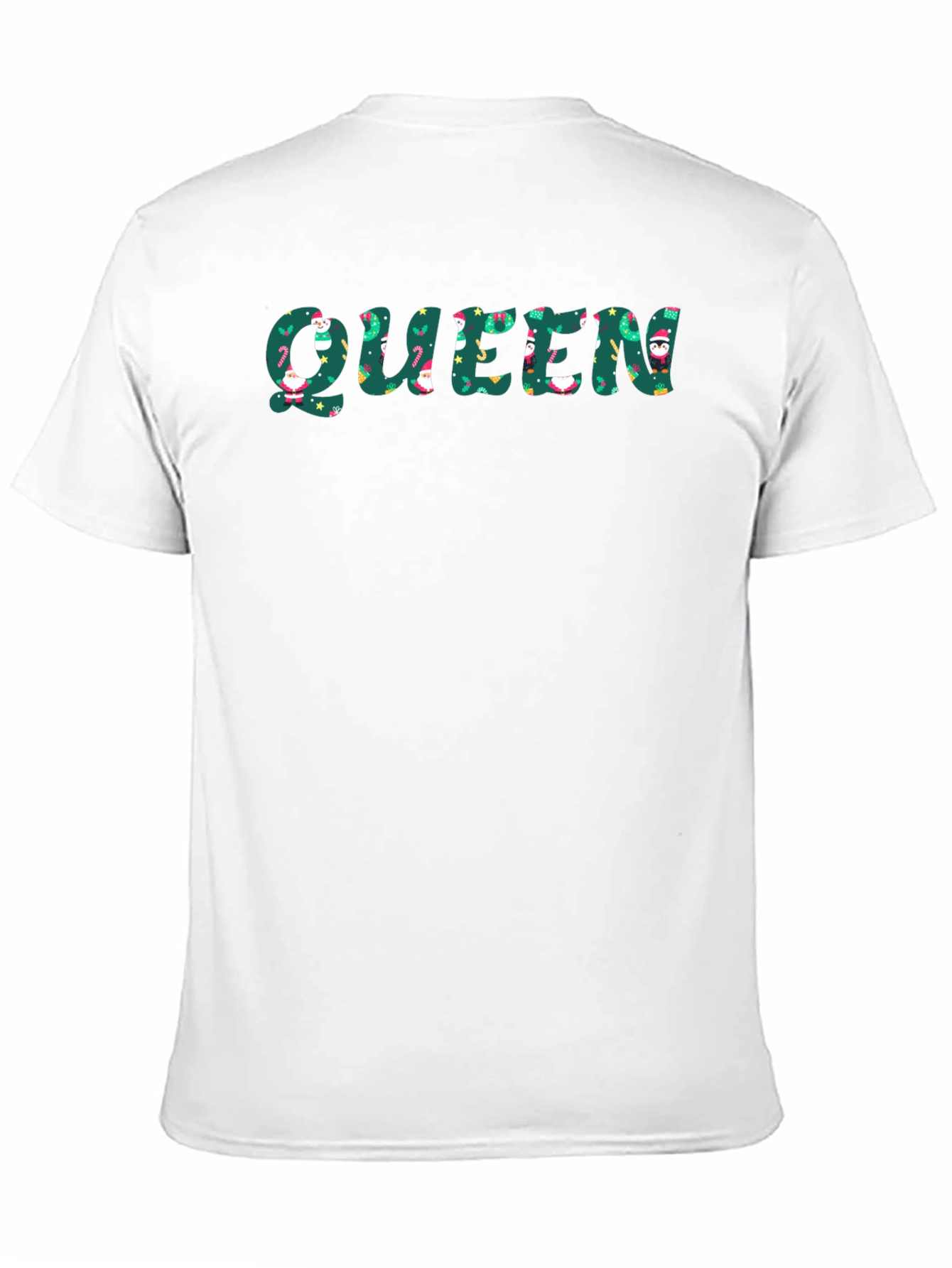 Queen Christmas Pattern Black T-Shirt