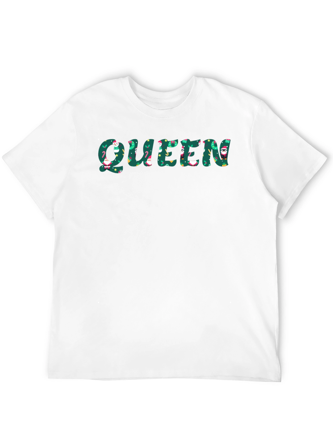 Queen Christmas Pattern Black T-Shirt