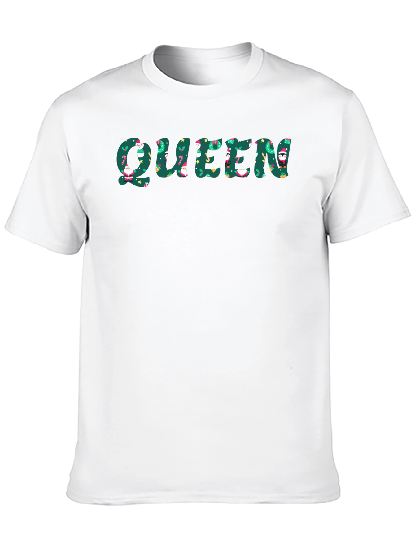 Queen Christmas Pattern Black T-Shirt