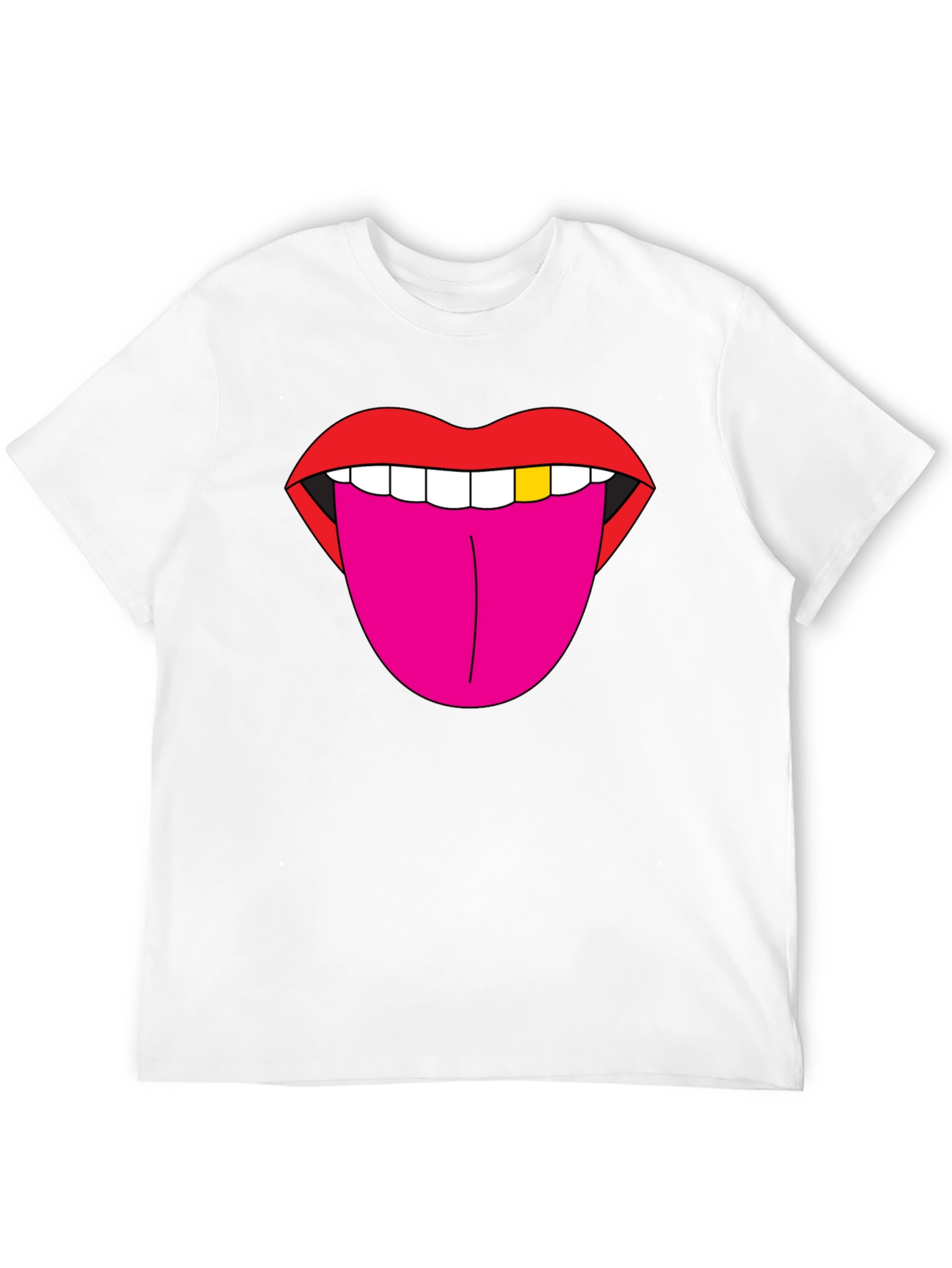 Lips & Tongue Graphic Tee - Bold Black T-Shirt