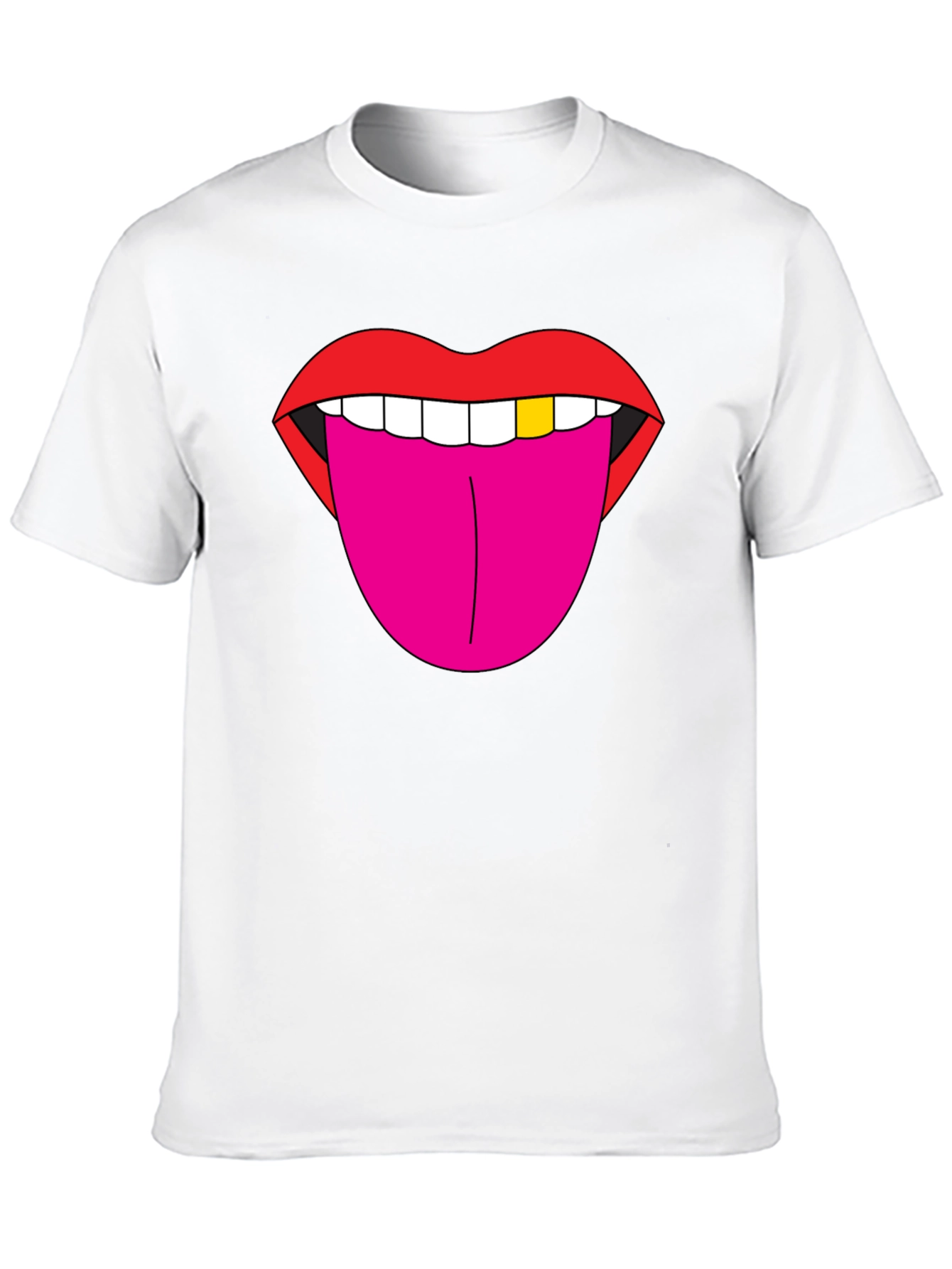 Lips & Tongue Graphic Tee - Bold Black T-Shirt