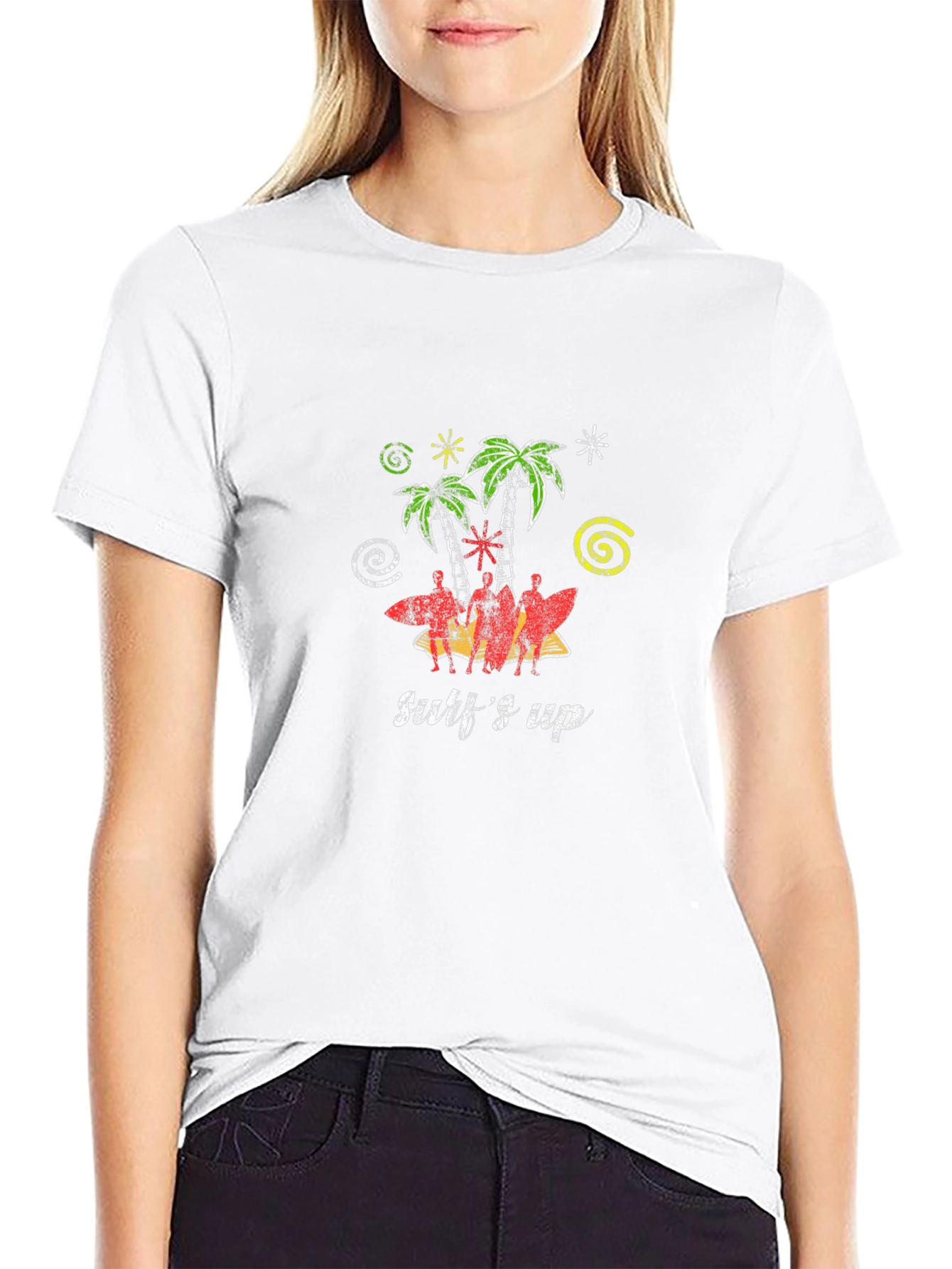 Surfs Up Black T-Shirt - Tropical Vibe