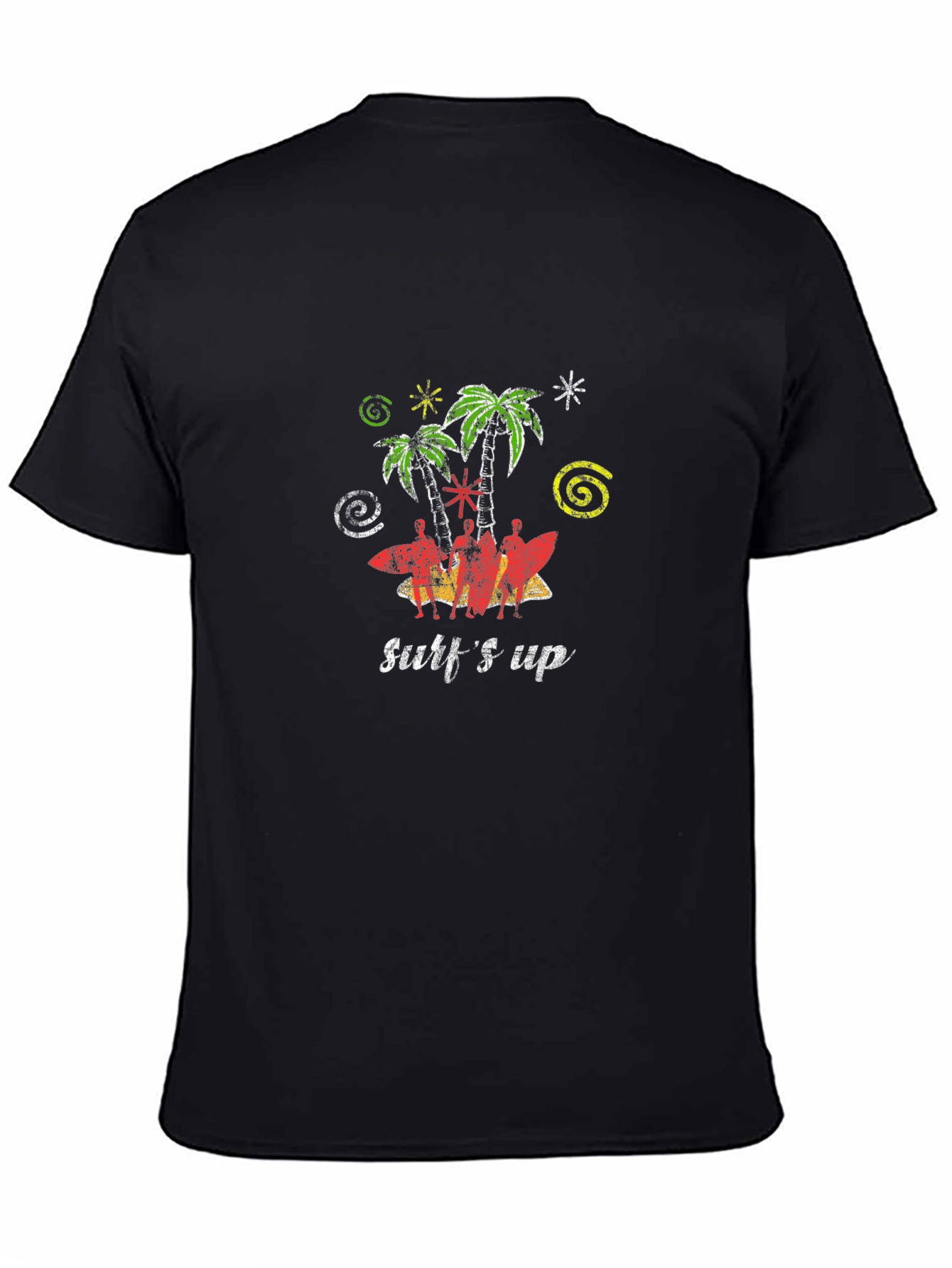Surfs Up Black T-Shirt - Tropical Vibe