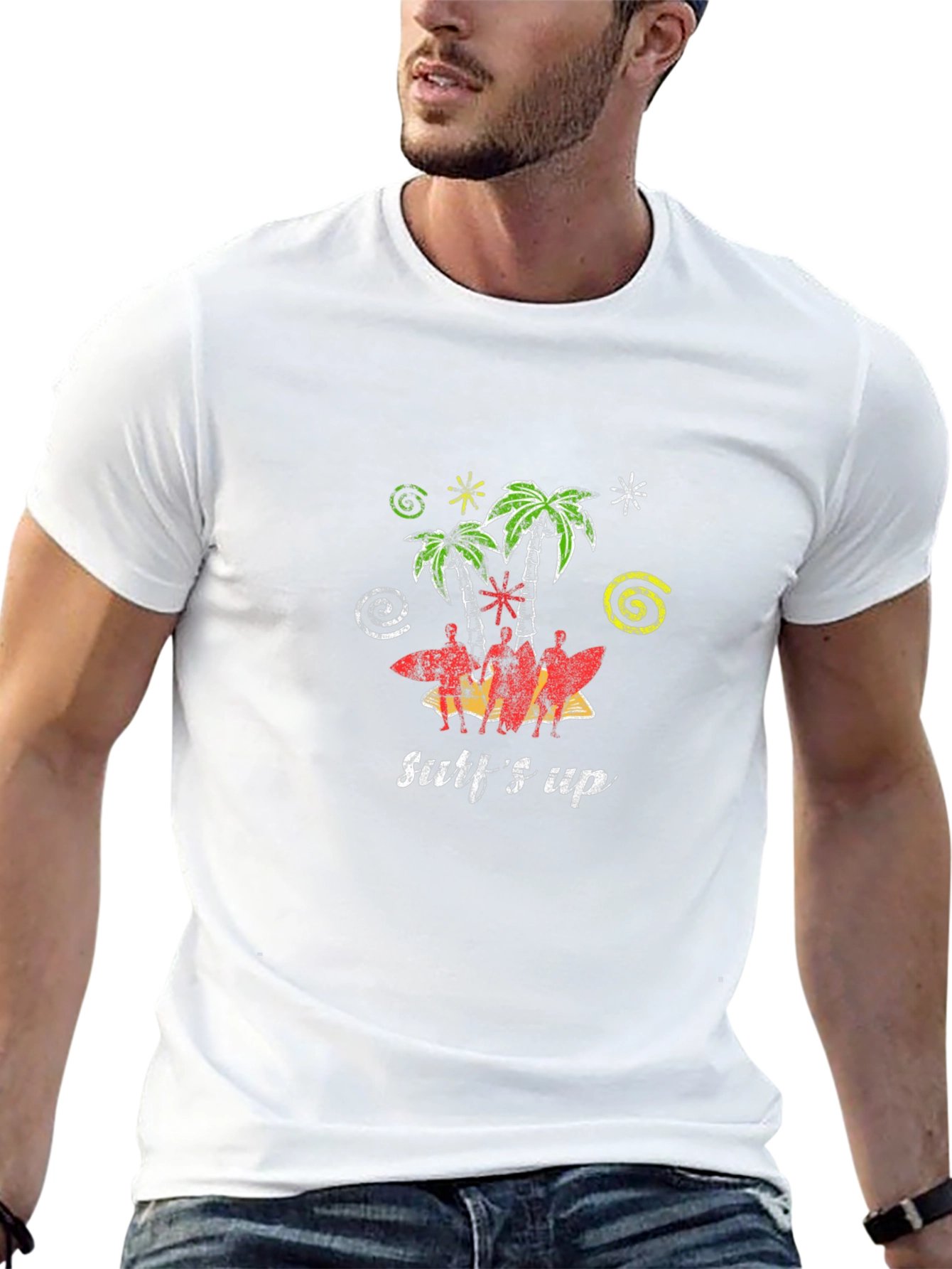 Surfs Up Black T-Shirt - Tropical Vibe