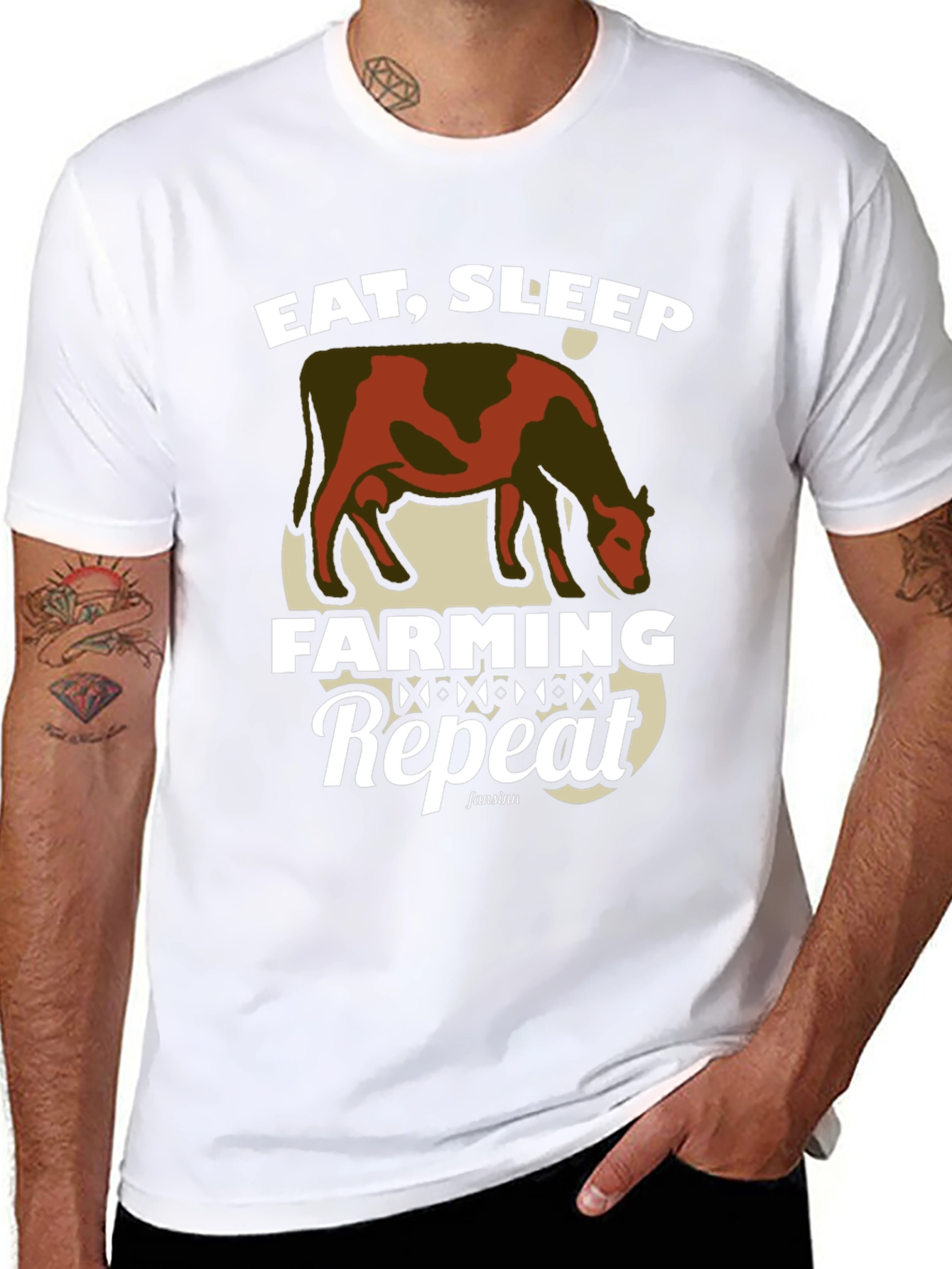 Eat Sleep Farming Repeat Graphic Tee