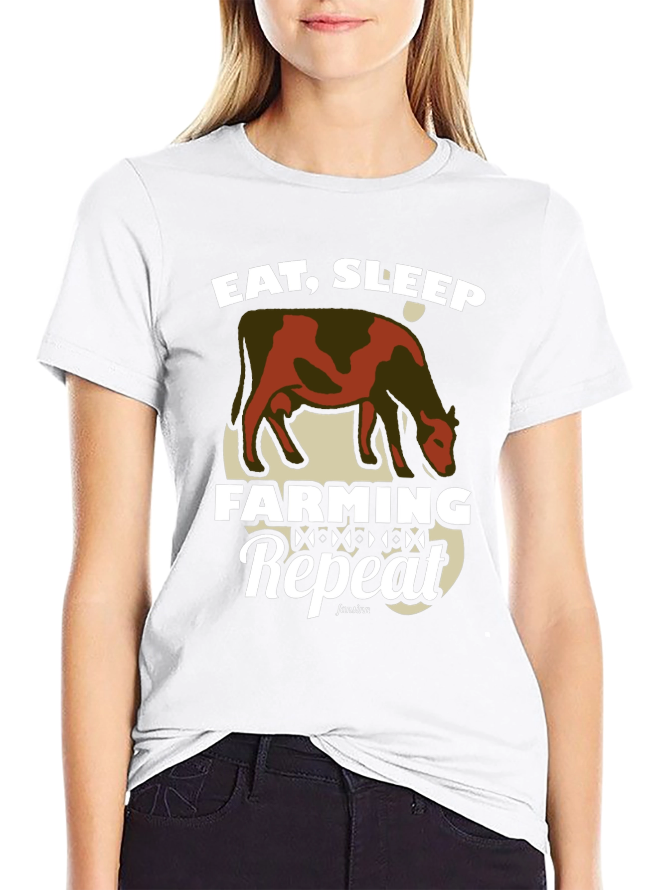 Eat Sleep Farming Repeat Graphic Tee