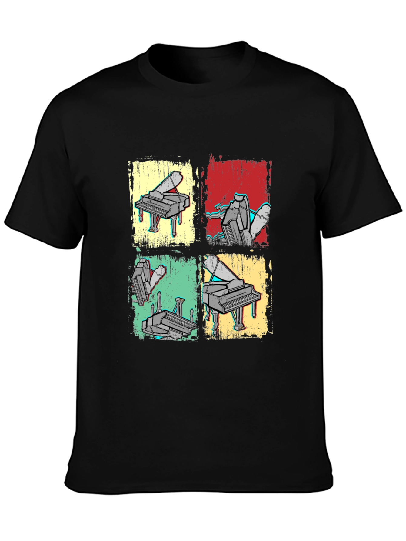 Retro Piano Art T-Shirt - Musical Graphic Tee