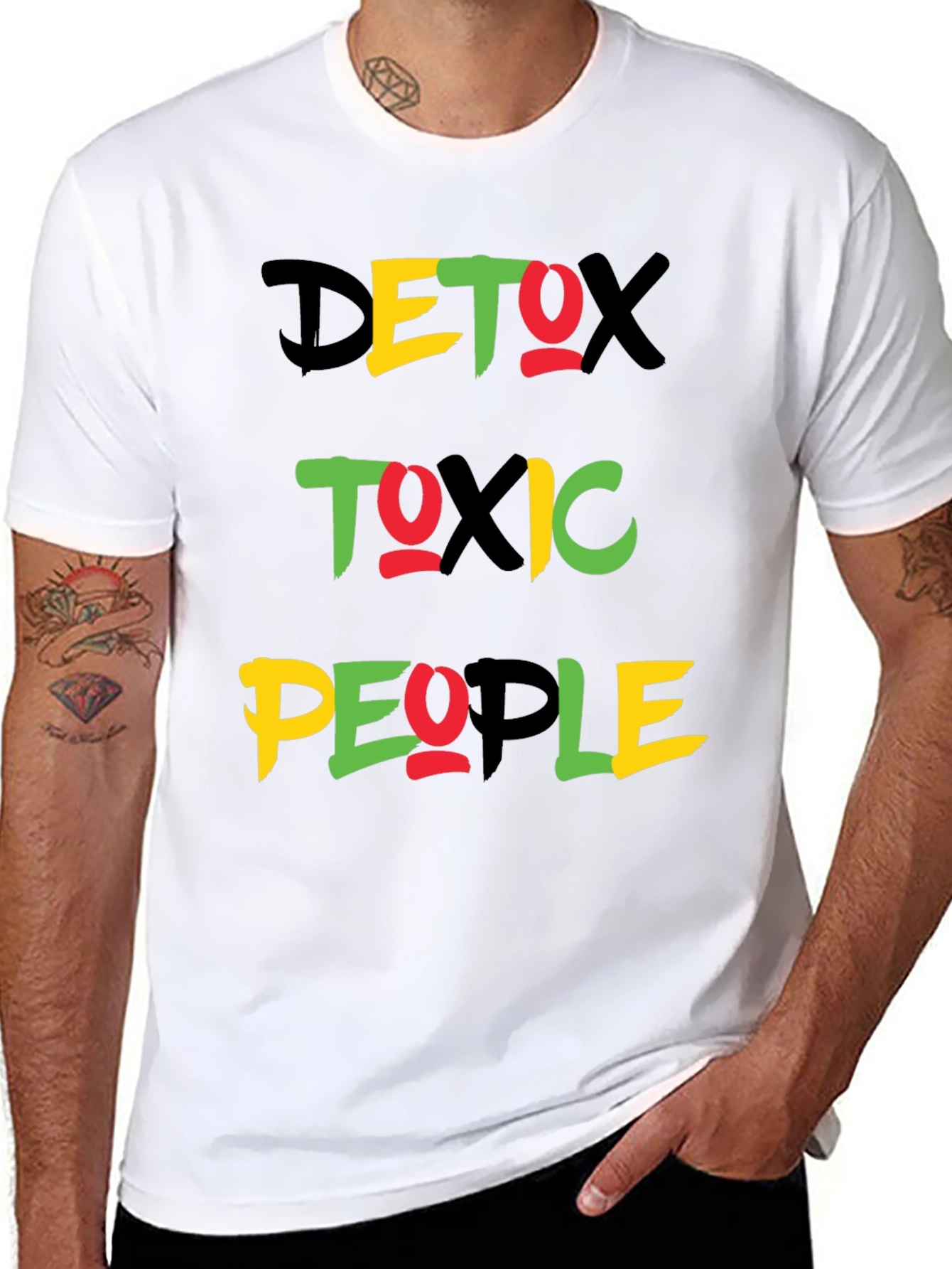 Detox Toxic People Graphic Tee - Black Crew Neck