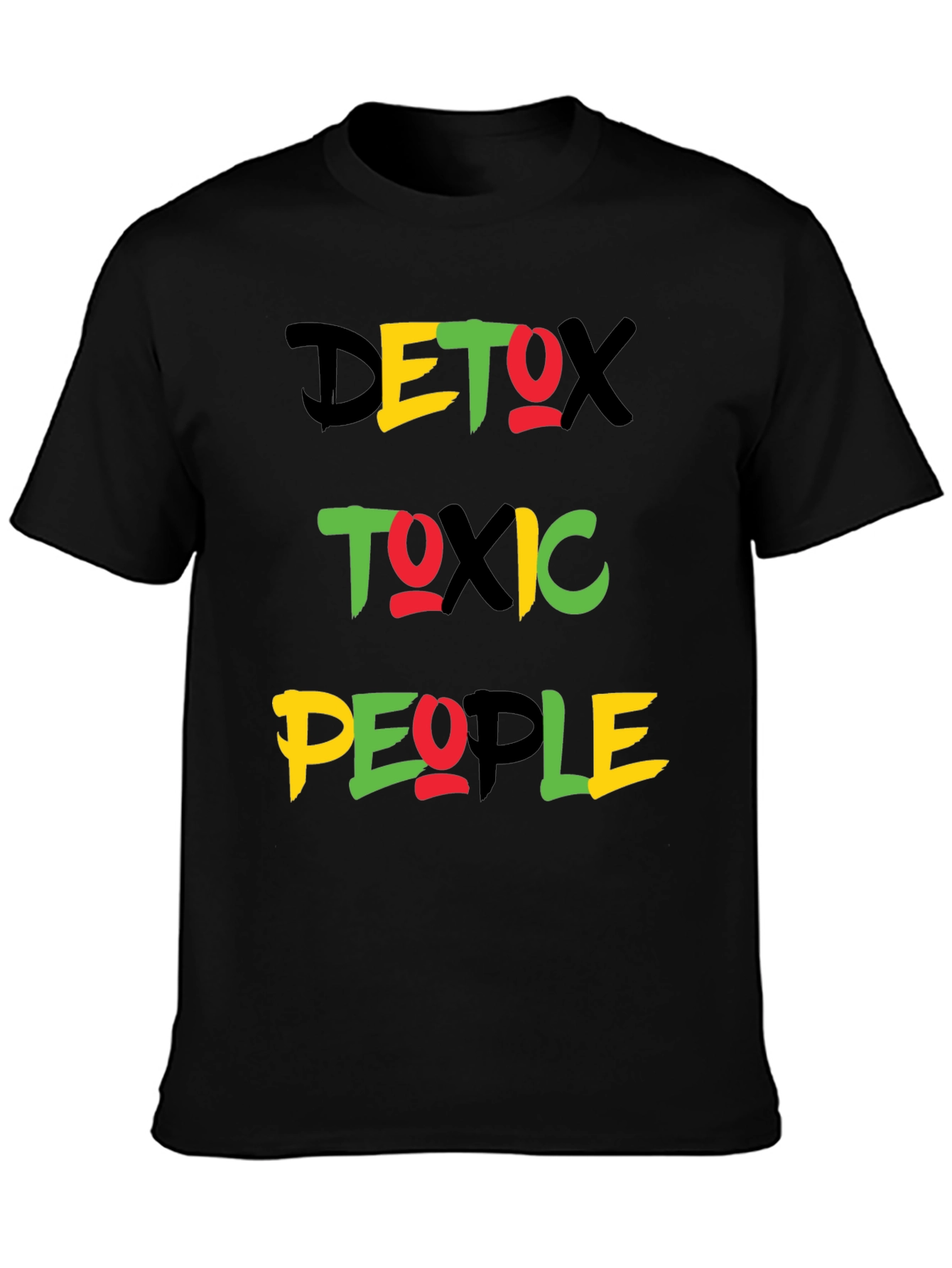 Detox Toxic People Graphic Tee - Black Crew Neck