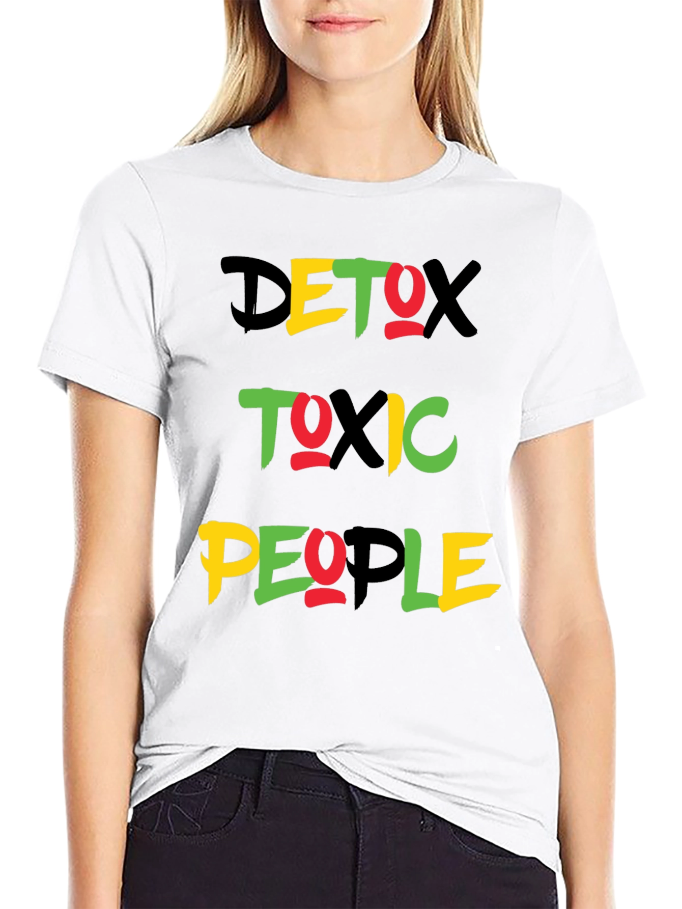 Detox Toxic People Graphic Tee - Black Crew Neck