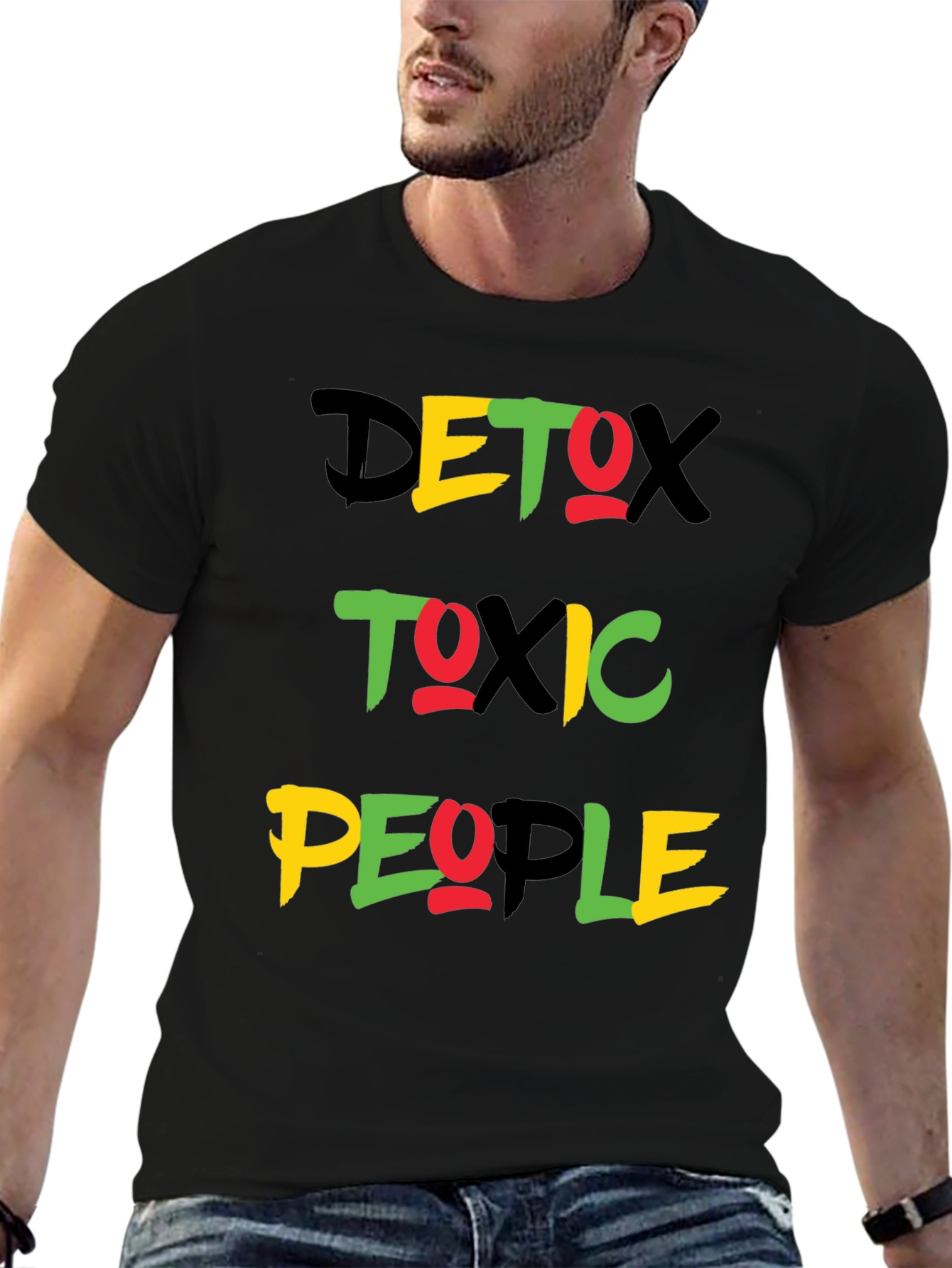 Detox Toxic People Graphic Tee - Black Crew Neck