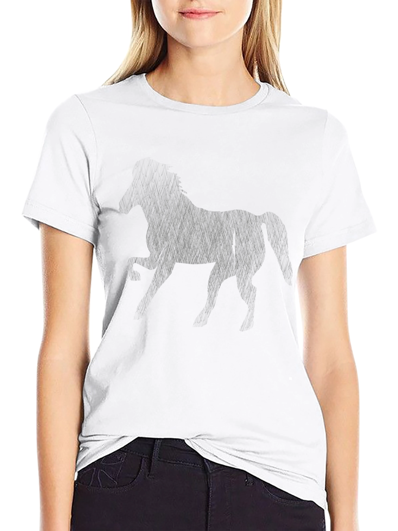 Black Horse Graphic T-Shirt - Unisex Casual Tee