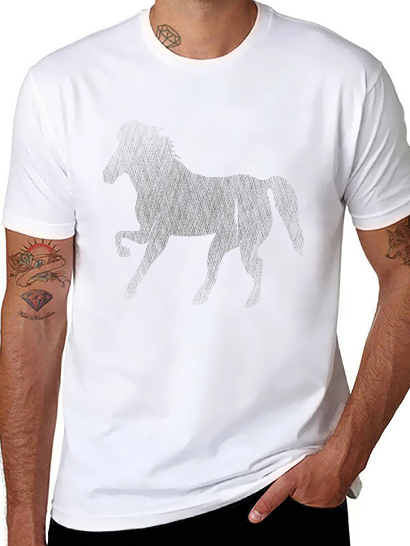 Black Horse Graphic T-Shirt - Unisex Casual Tee