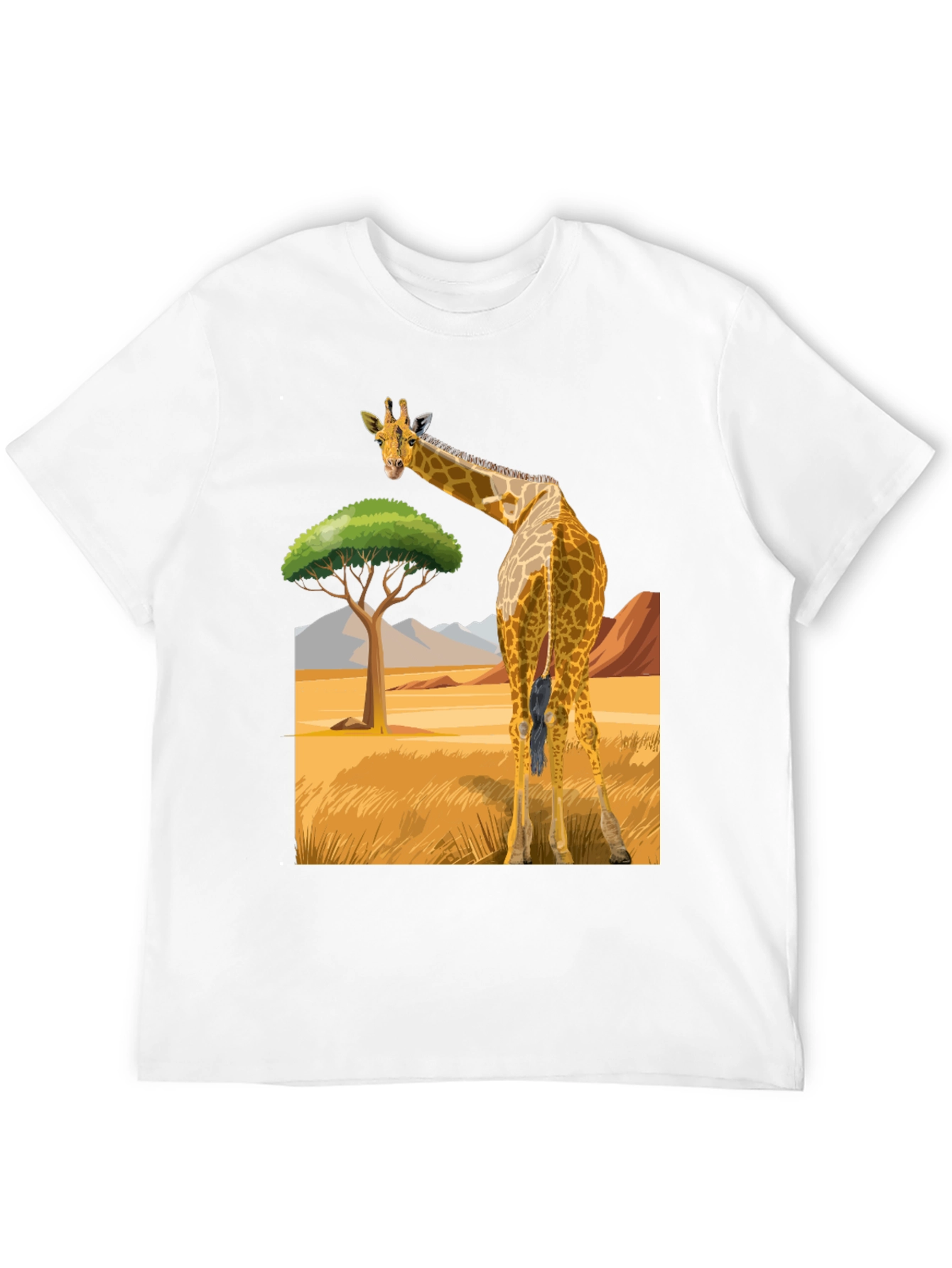 Giraffe Graphic Tee - Black Cotton Blend