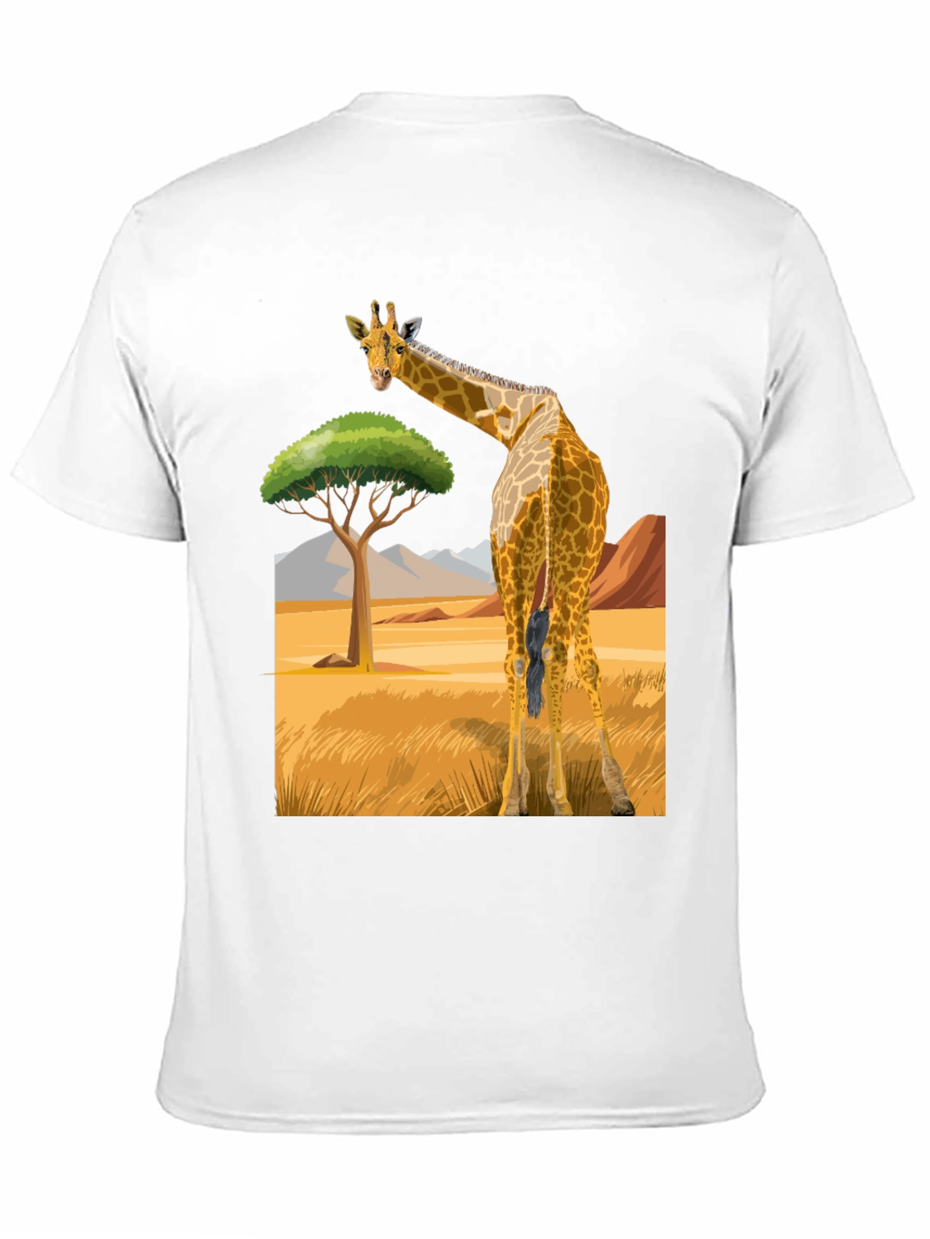 Giraffe Graphic Tee - Black Cotton Blend
