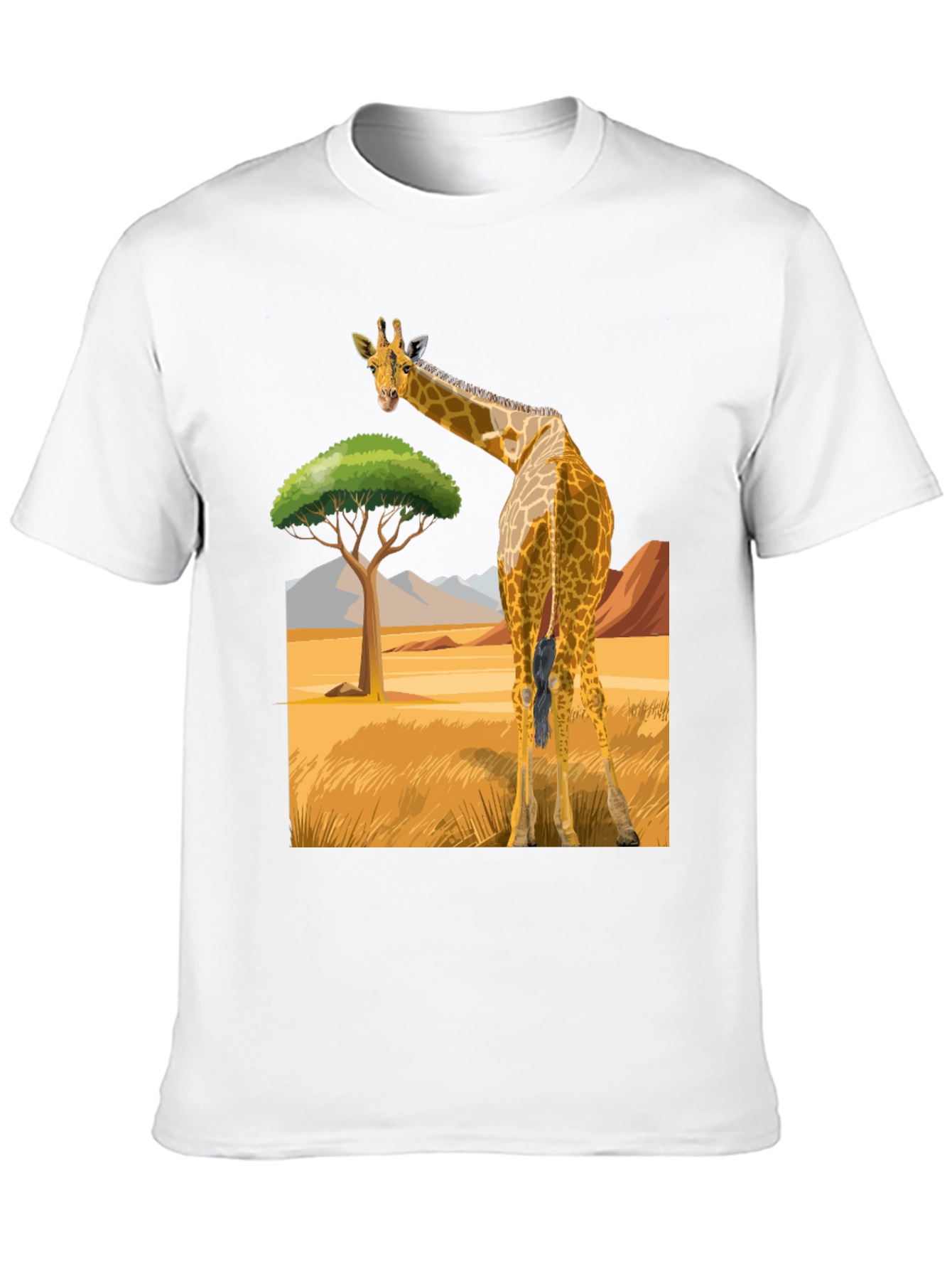 Giraffe Graphic Tee - Black Cotton Blend