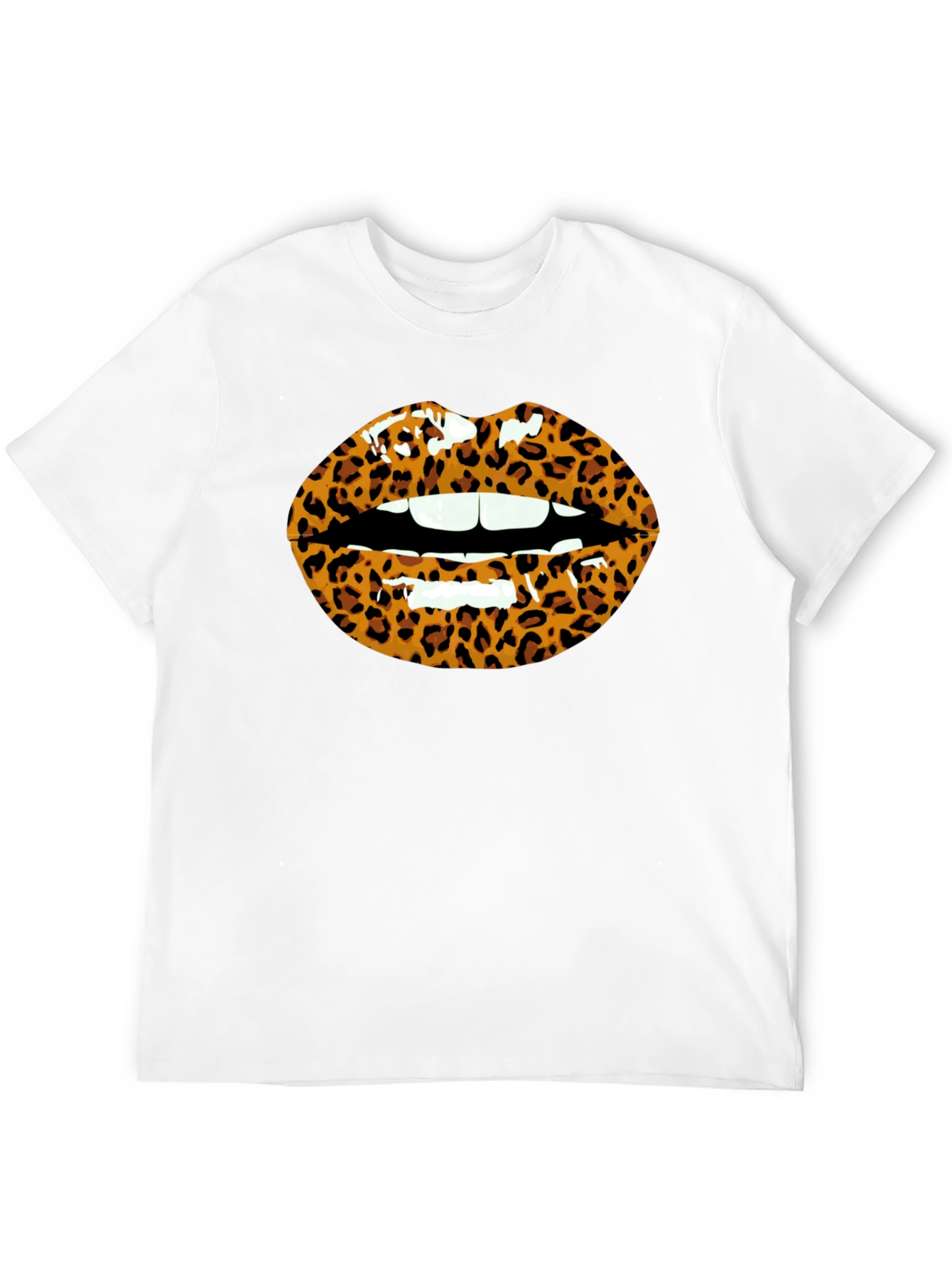 Leopard Print Lips Graphic T-Shirt - Unisex