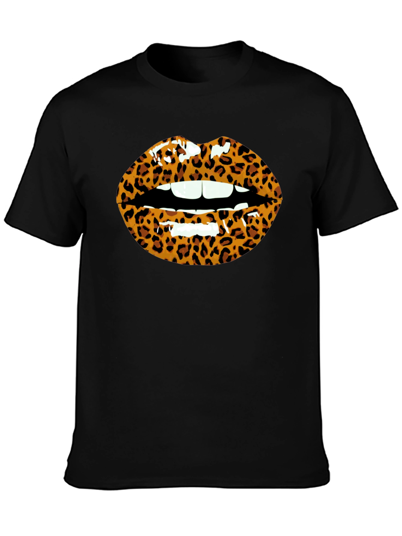 Leopard Print Lips Graphic T-Shirt - Unisex