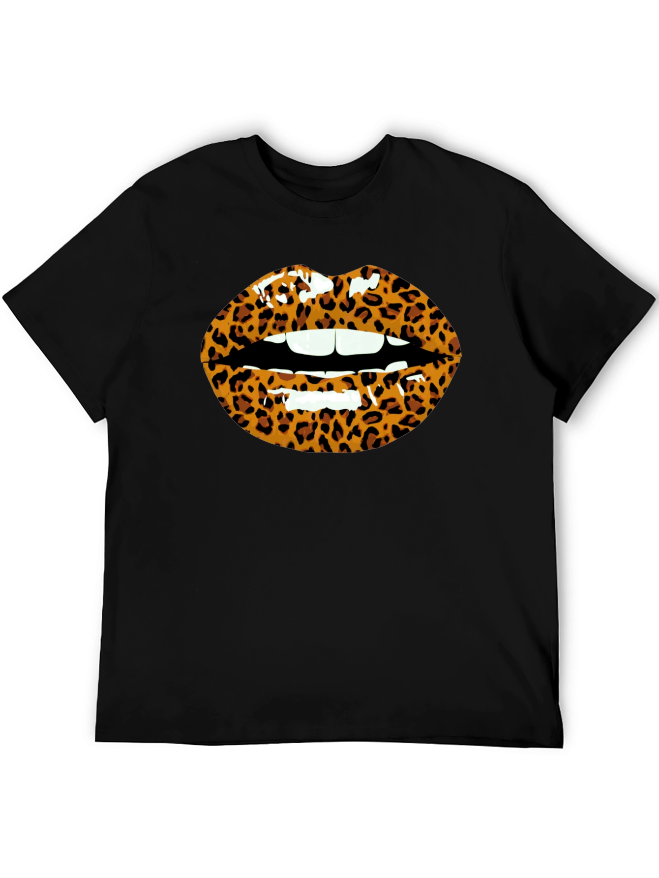 Leopard Print Lips Graphic T-Shirt - Unisex