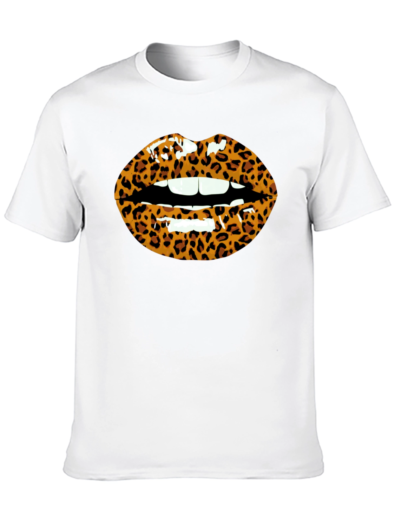 Leopard Print Lips Graphic T-Shirt - Unisex