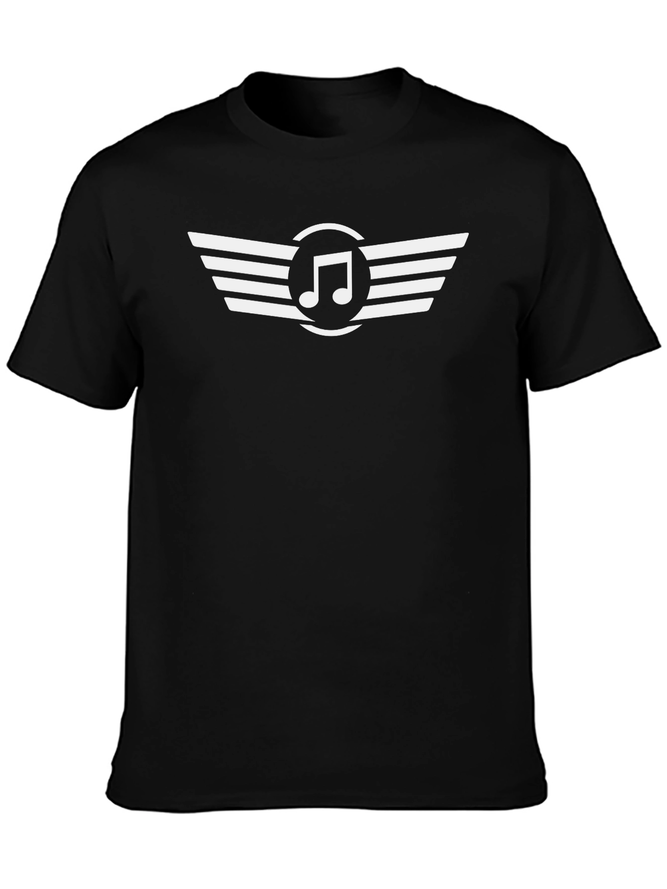 Music Note Wings Black T-Shirt