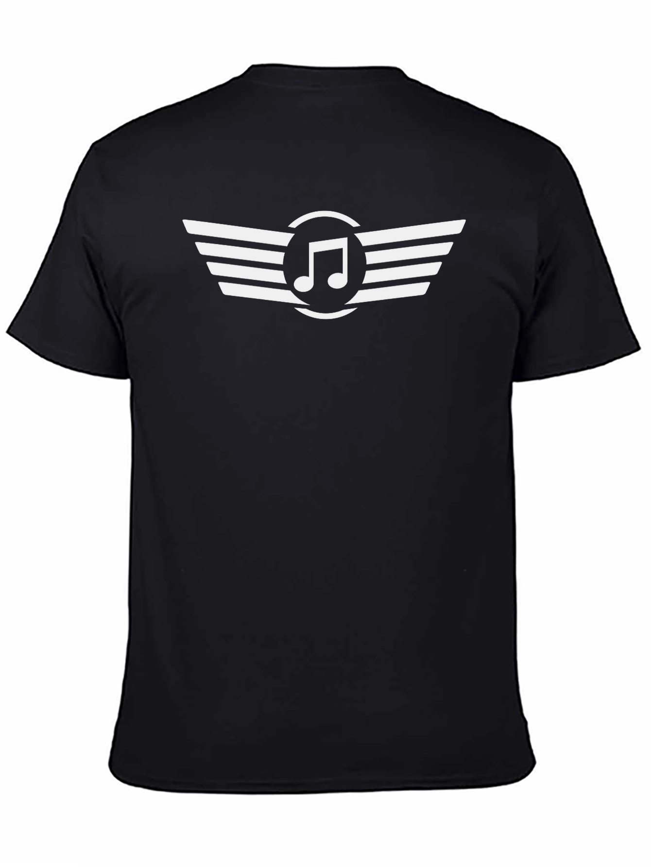 Music Note Wings Black T-Shirt