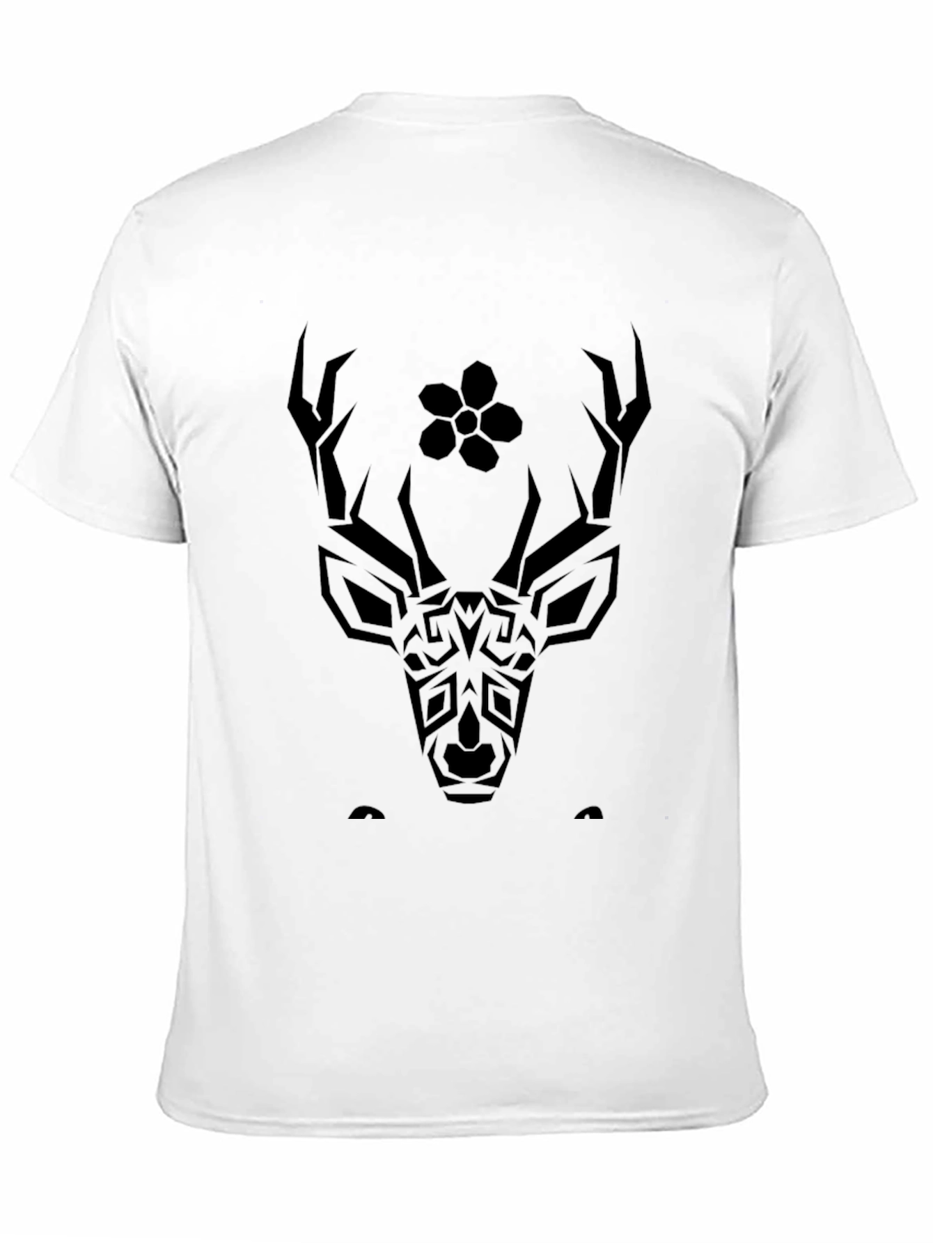 Tribal Deer Graphic Black T-Shirt