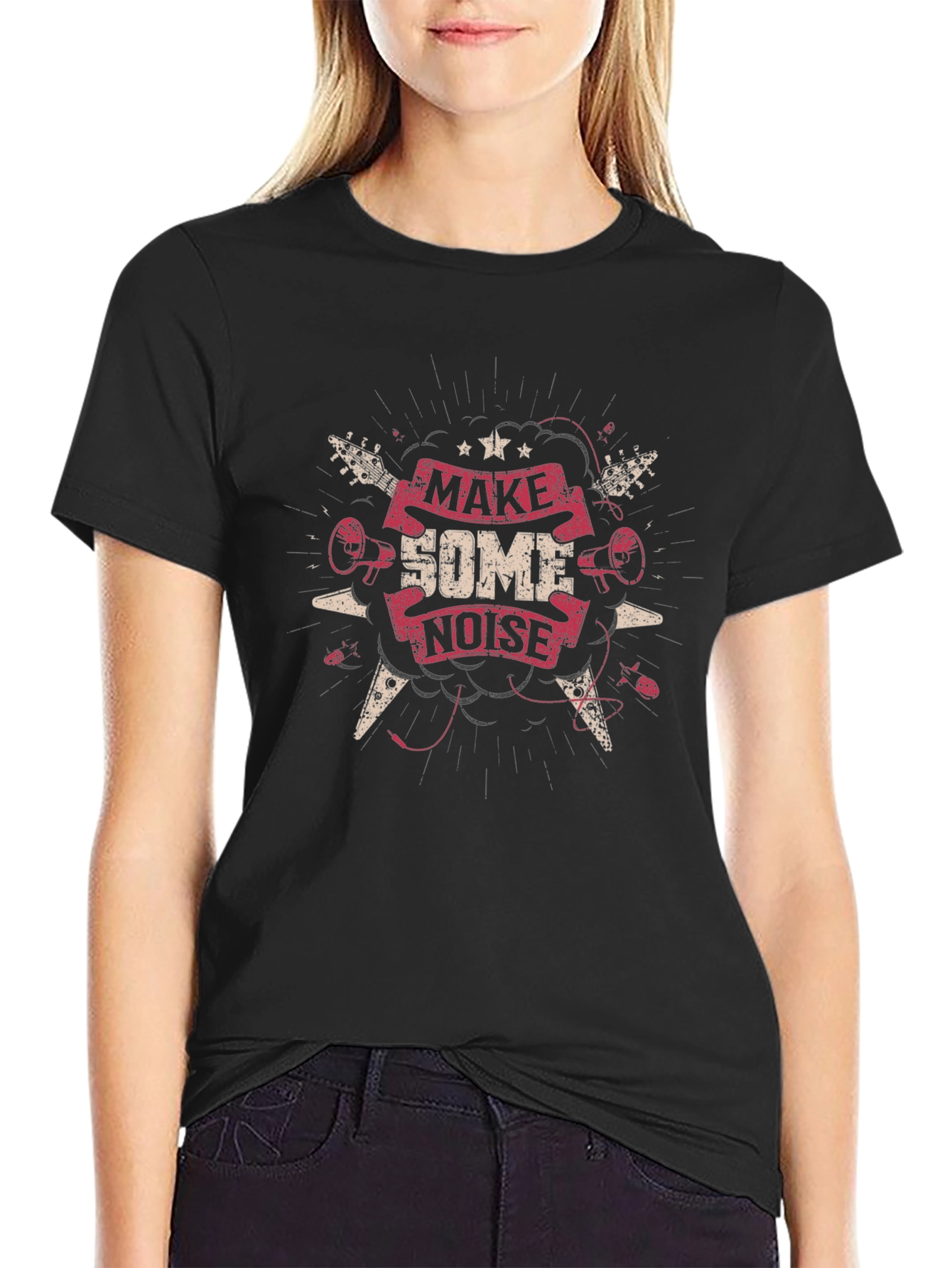 Make Some Noise Graphic Tee - Rock Concert Style