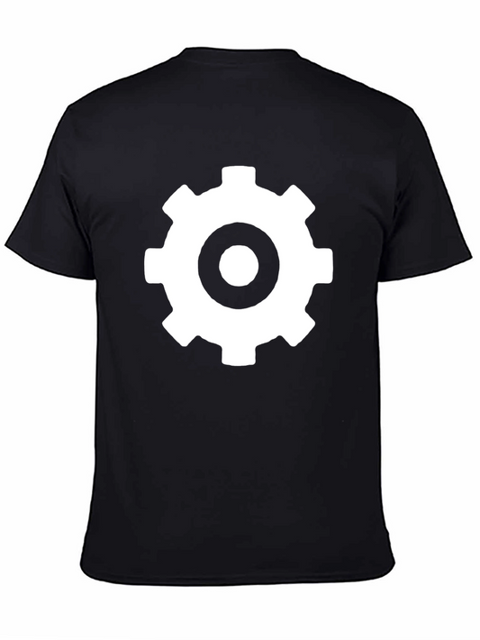 Gear Graphic Black Tee - Modern Casual Style