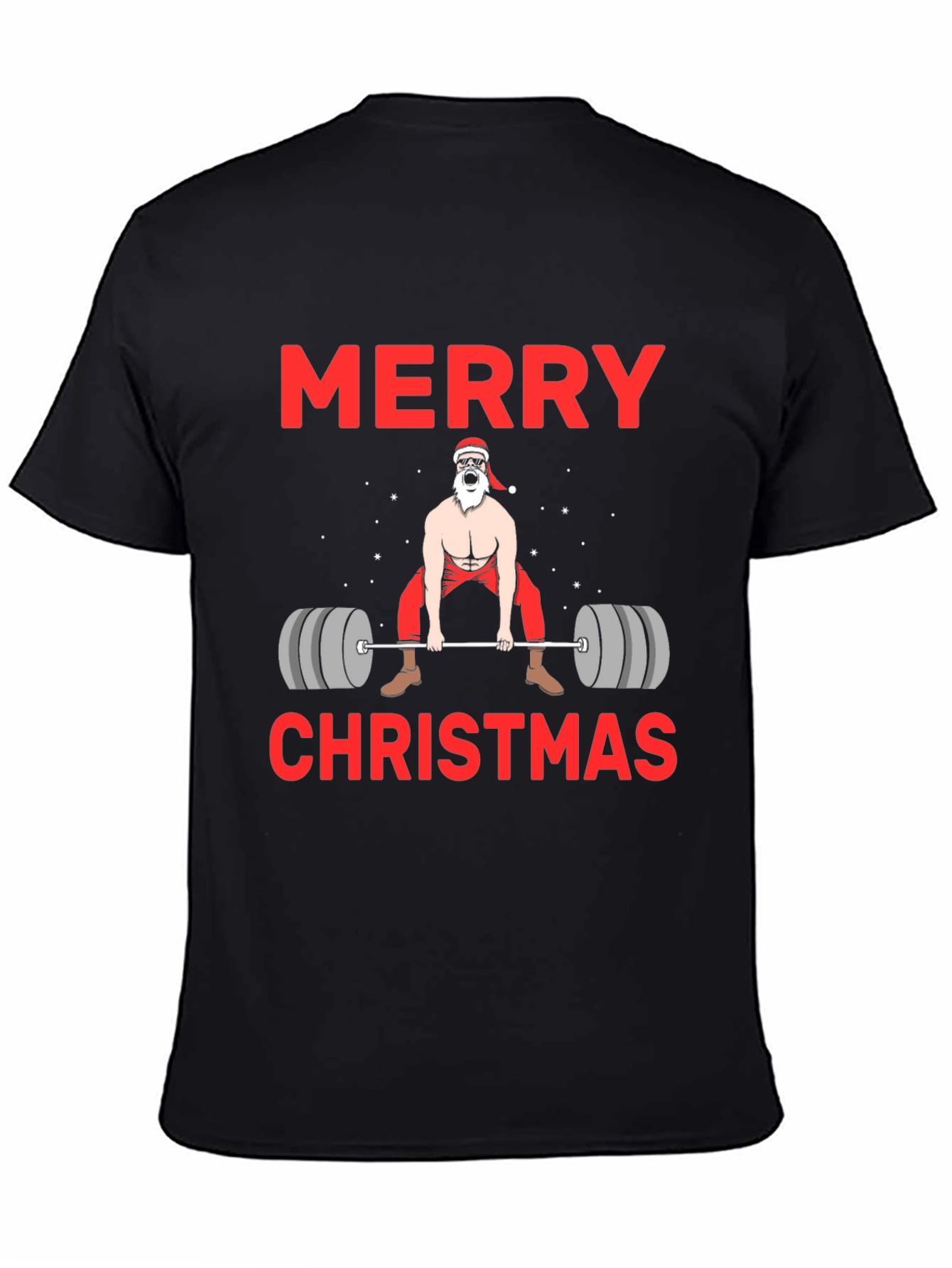 Funny Christmas Gym Santa Lifting T-Shirt