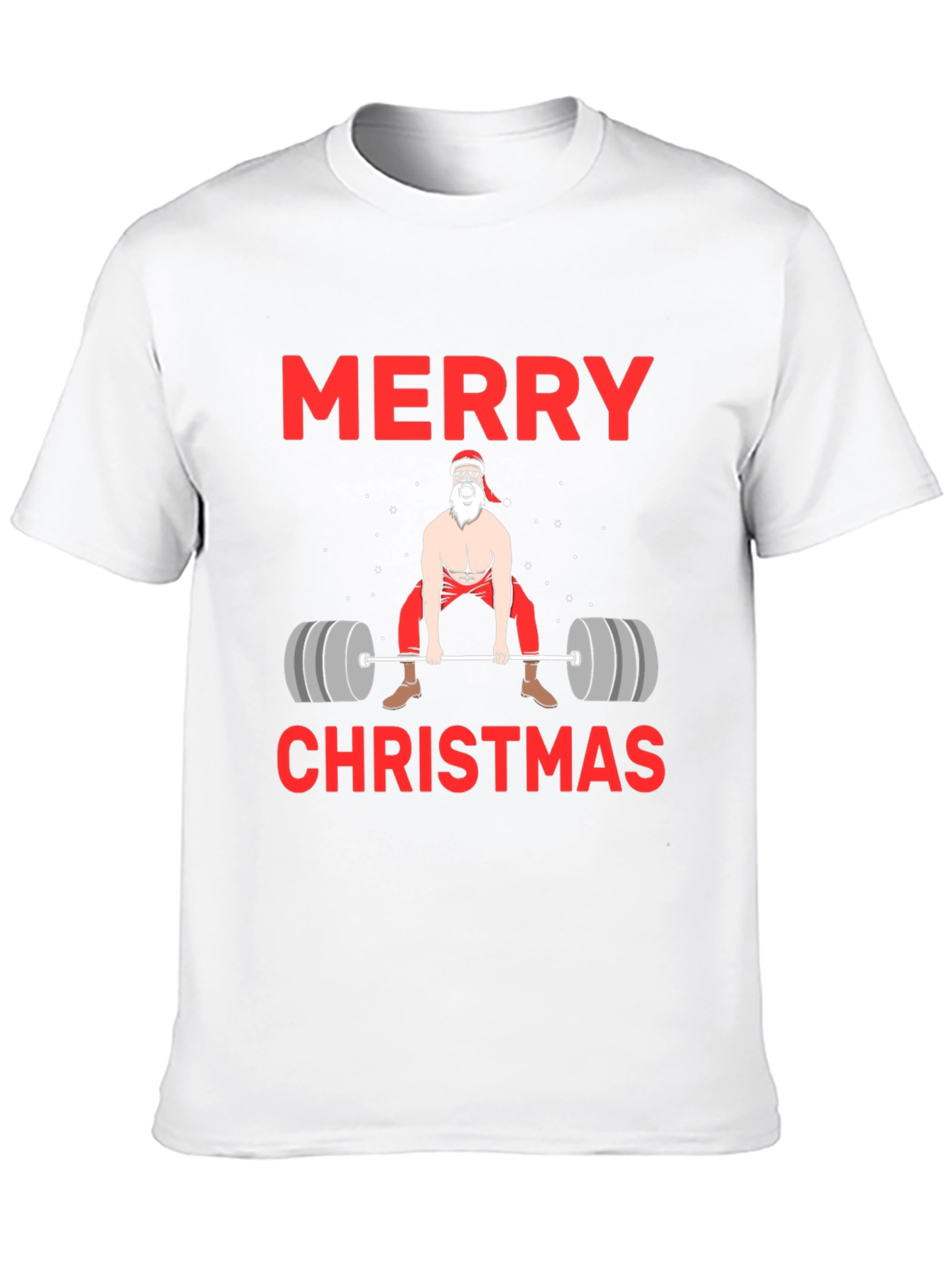 Funny Christmas Gym Santa Lifting T-Shirt