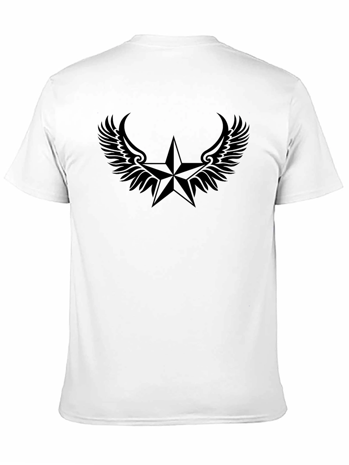 Black Star Winged Graphic Tee - Cool Casual Style