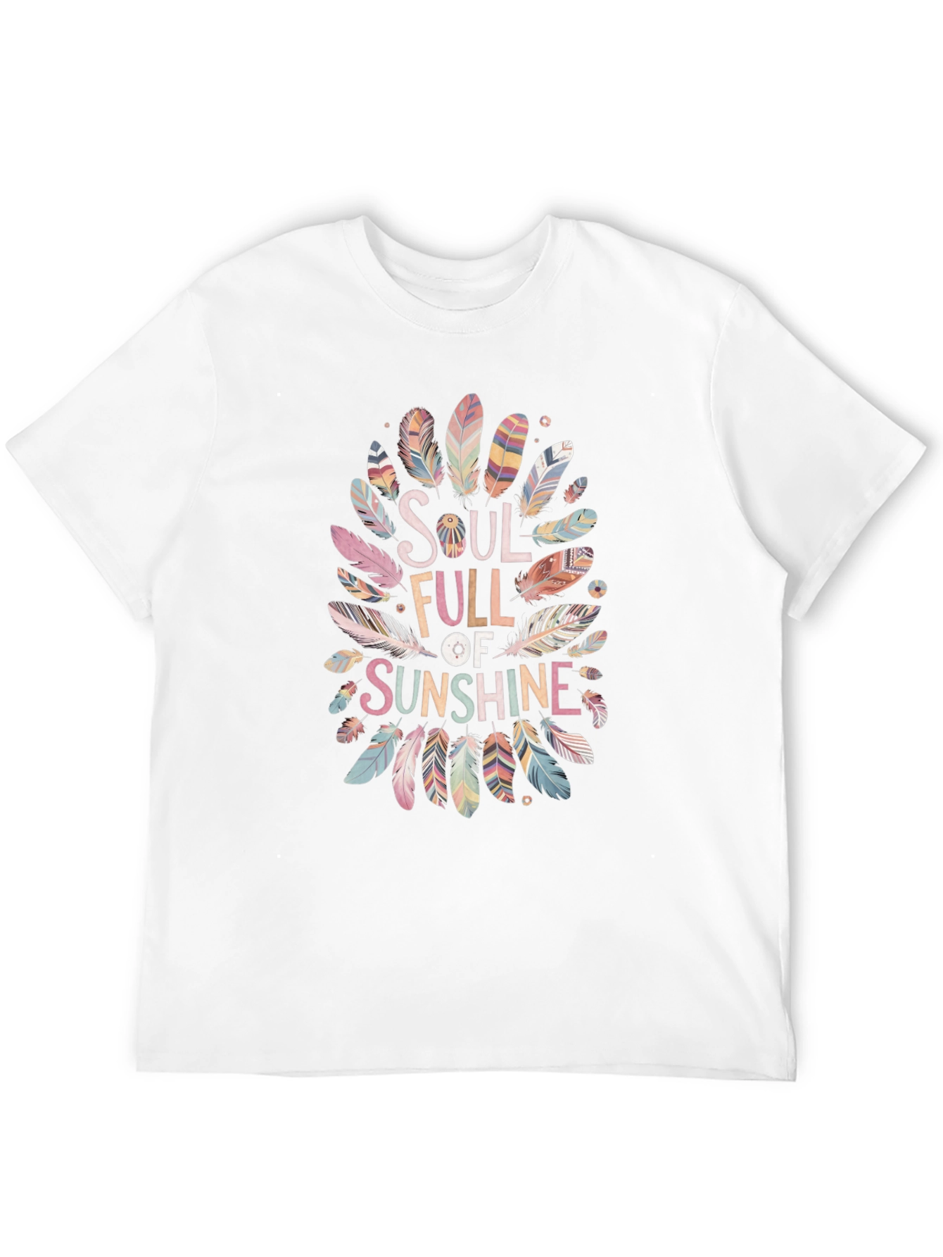 Soul Full of Sunshine Feather Graphic Black T-Shirt