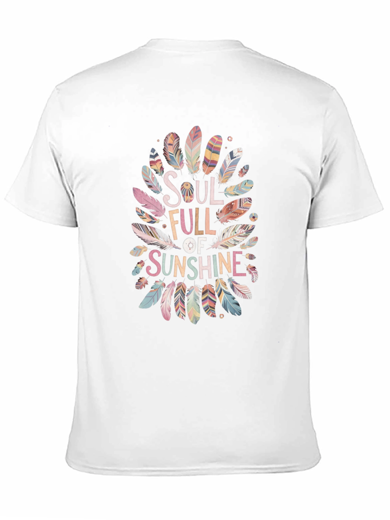 Soul Full of Sunshine Feather Graphic Black T-Shirt