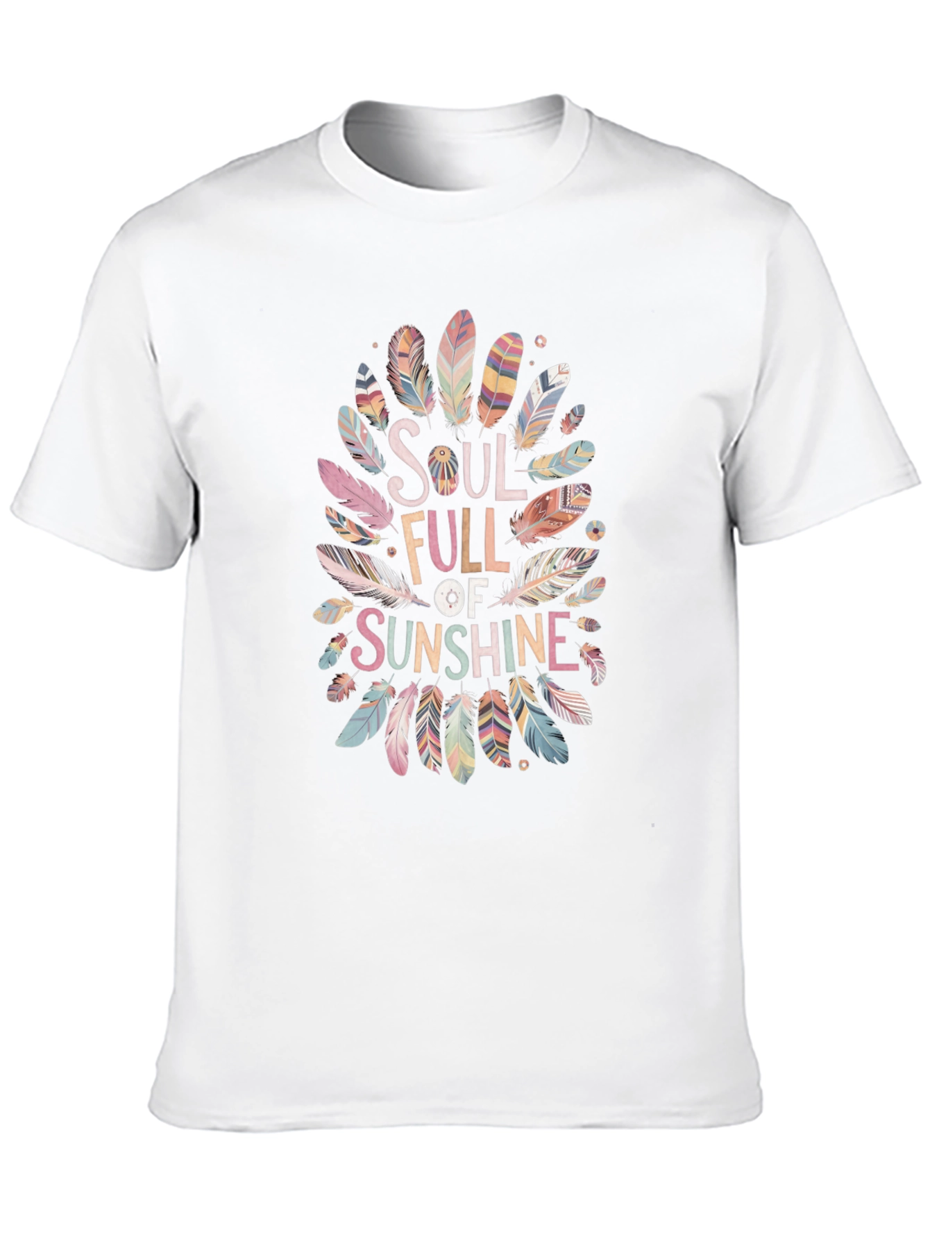 Soul Full of Sunshine Feather Graphic Black T-Shirt