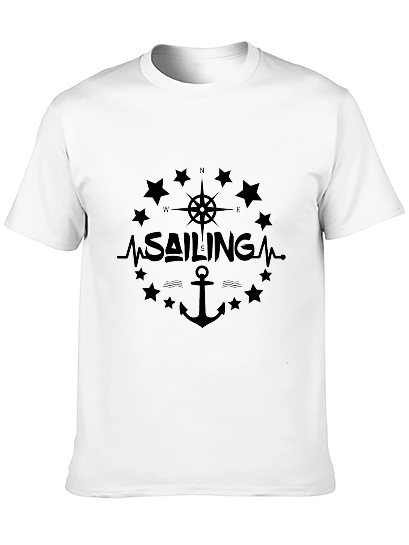 Sailing Design Black T-Shirt