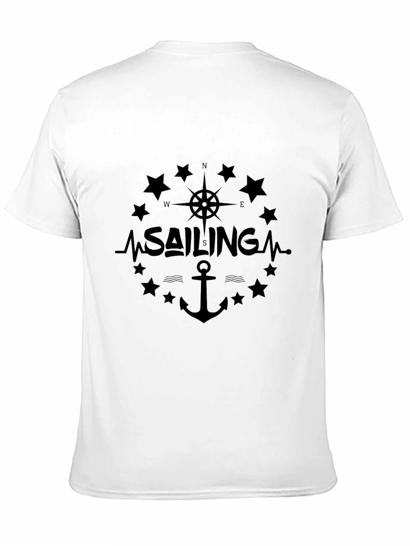 Sailing Design Black T-Shirt