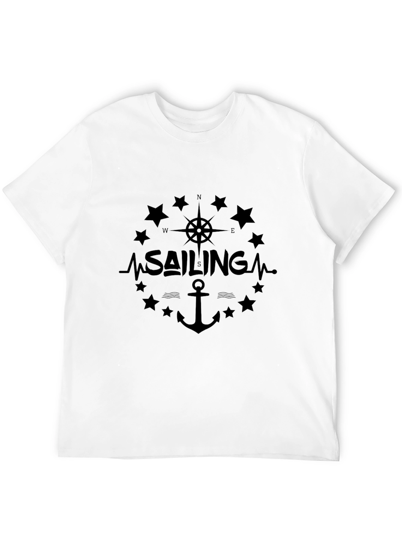 Sailing Design Black T-Shirt