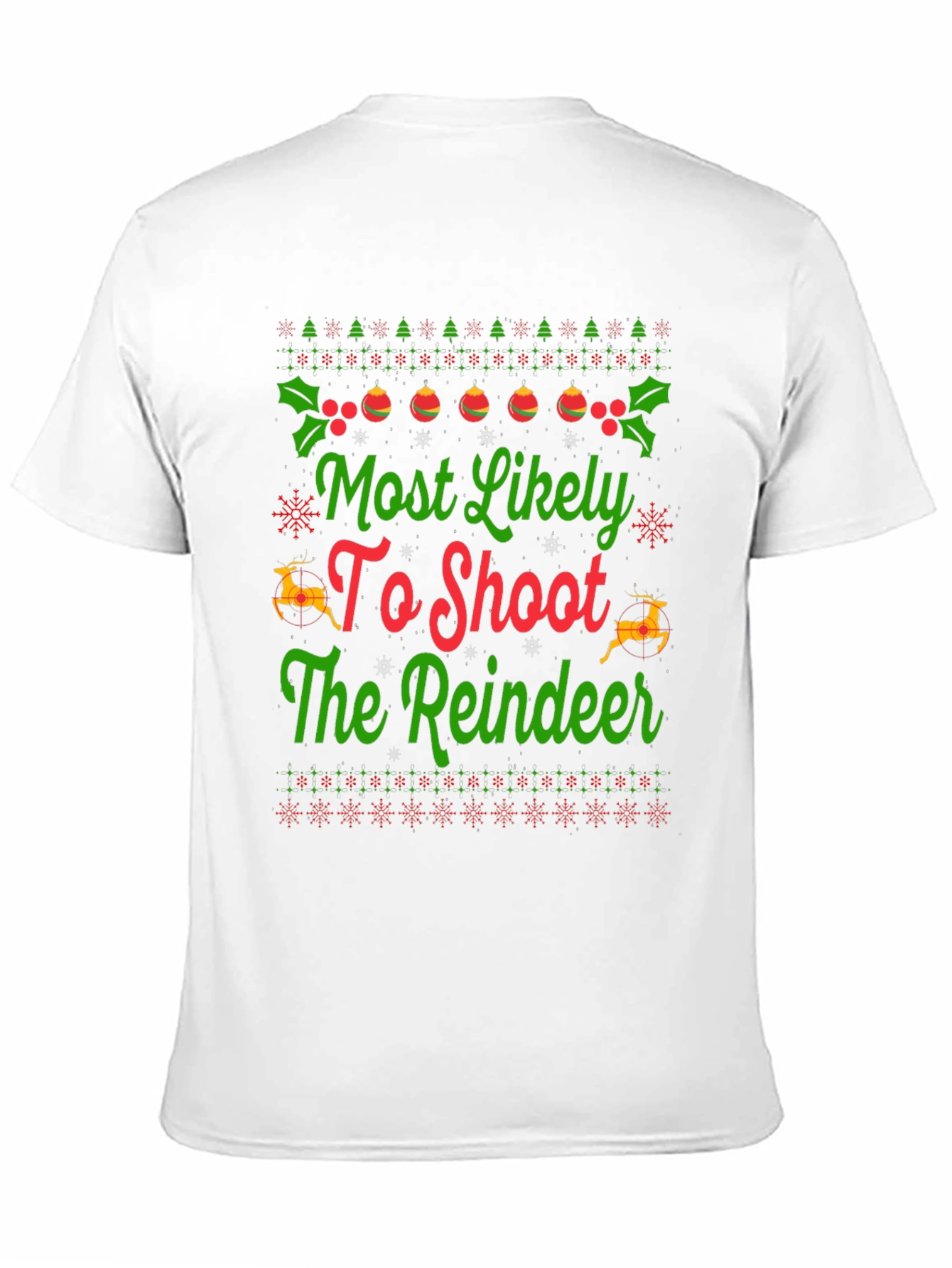 Funny Christmas Reindeer Shooting T-Shirt