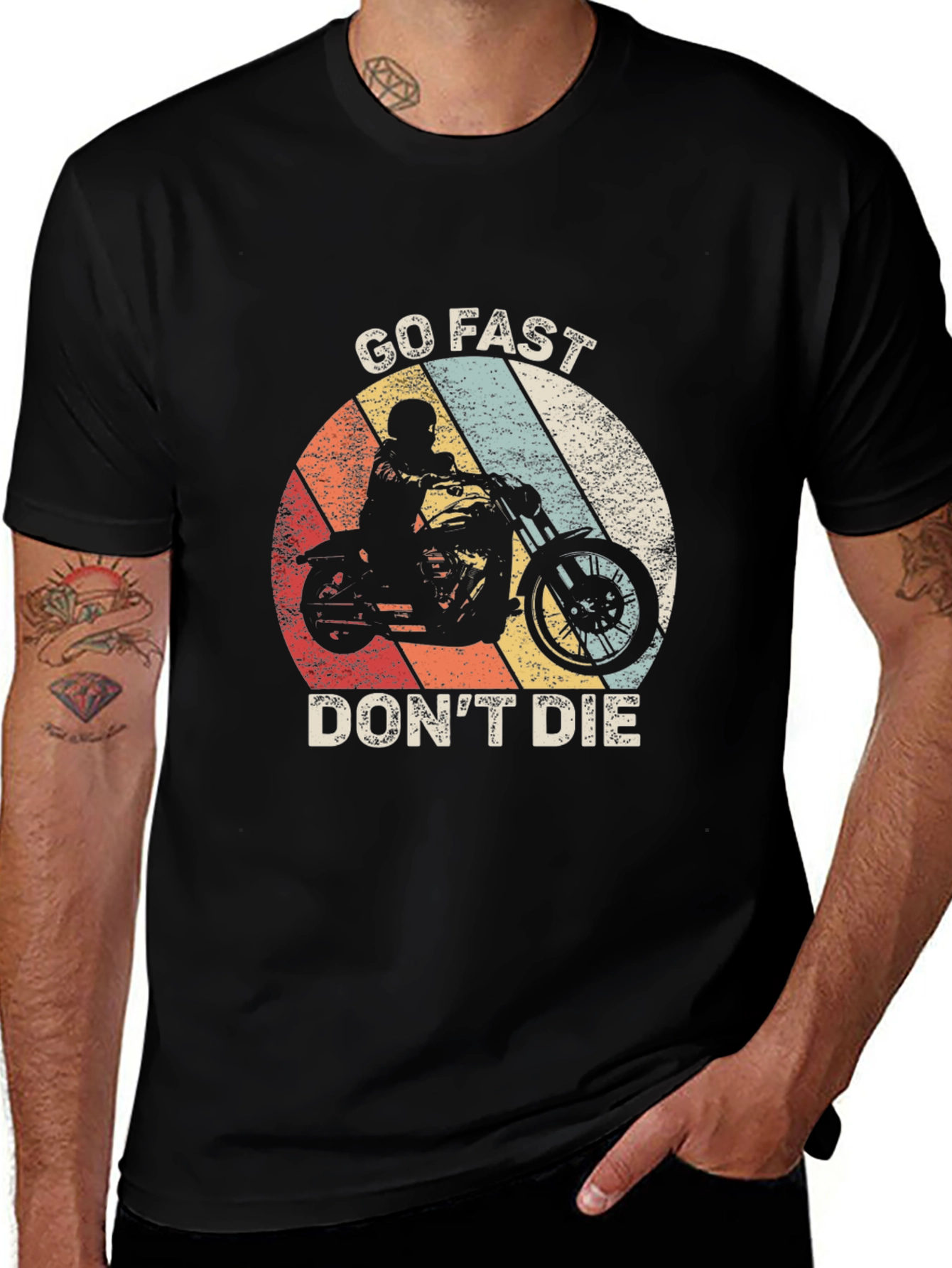 Go Fast Dont Die Motorcycle Graphic Tee