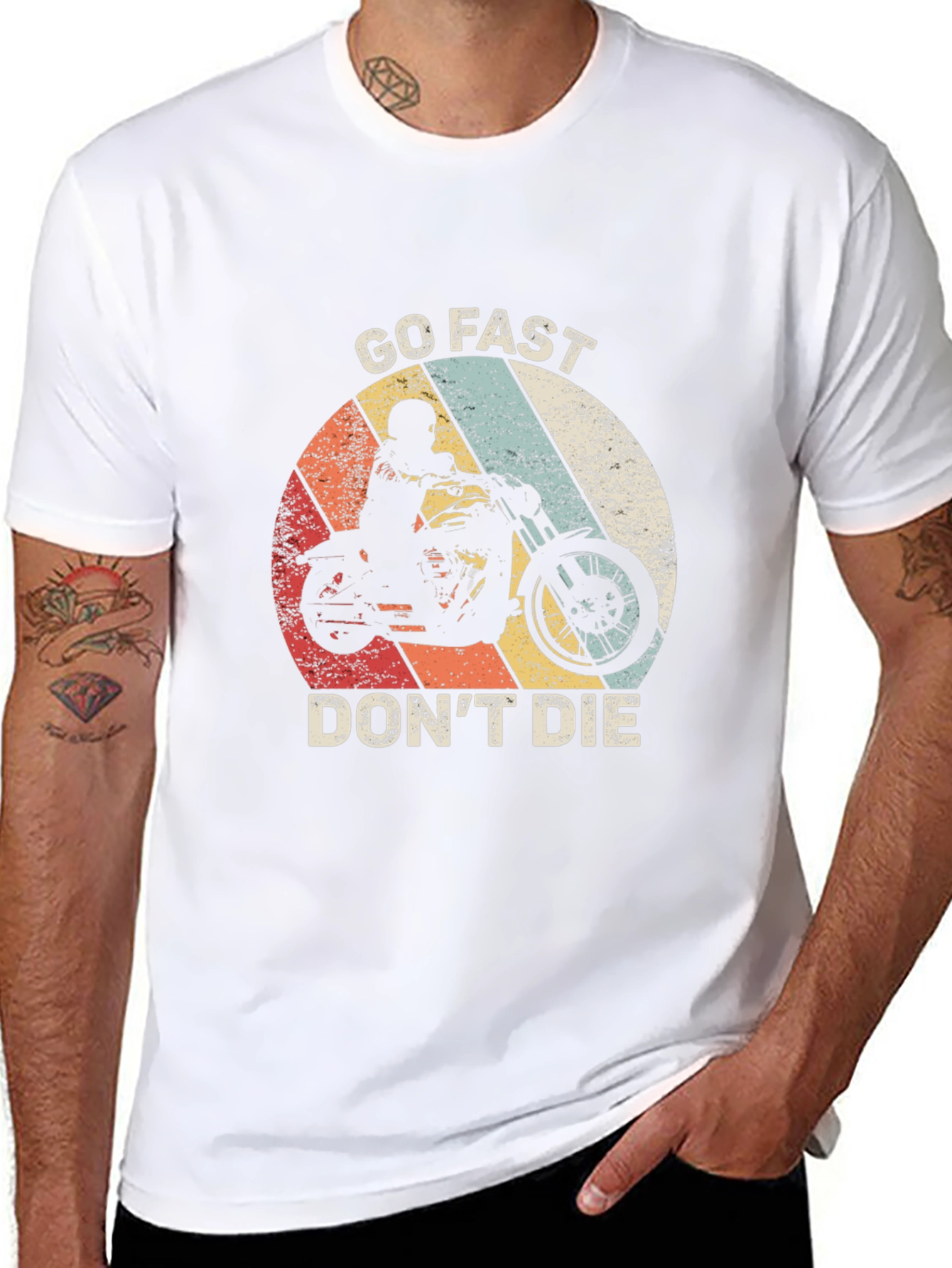 Go Fast Dont Die Motorcycle Graphic Tee