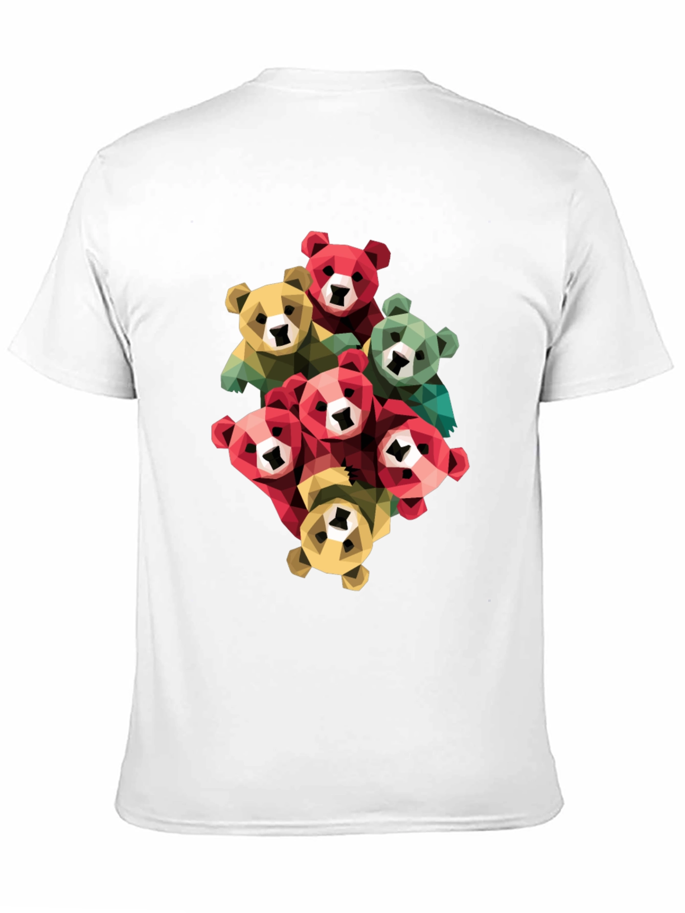 Geometric Bear Graphic Print T-Shirt