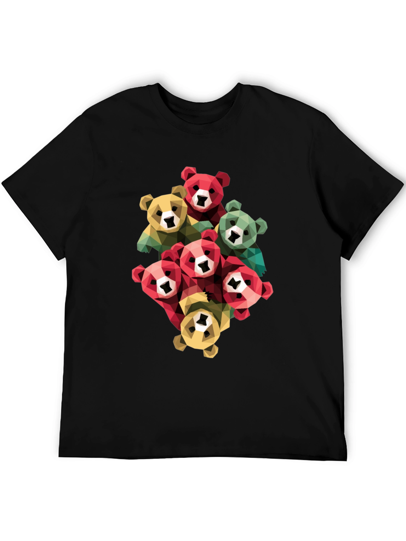 Geometric Bear Graphic Print T-Shirt