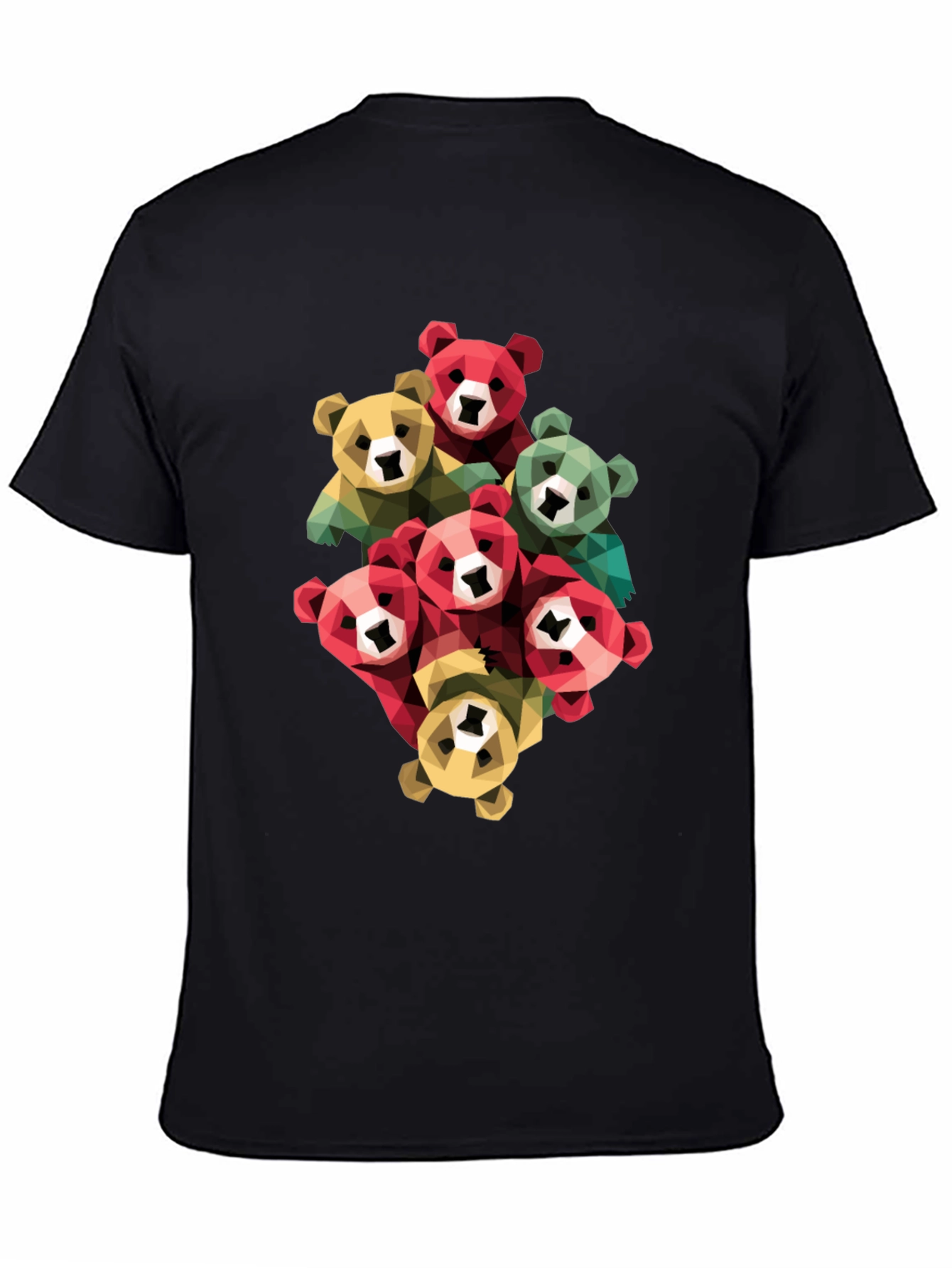 Geometric Bear Graphic Print T-Shirt