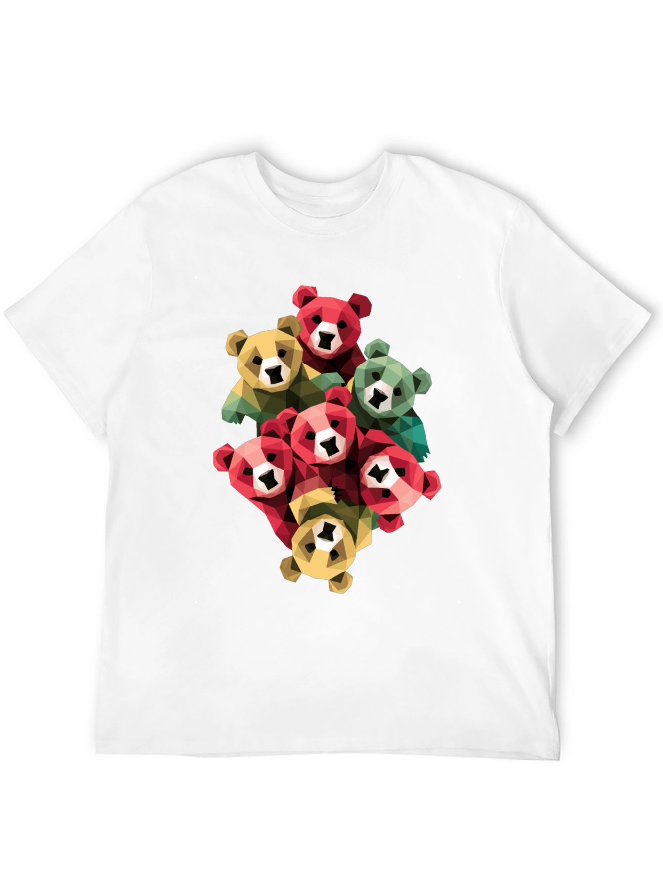 Geometric Bear Graphic Print T-Shirt