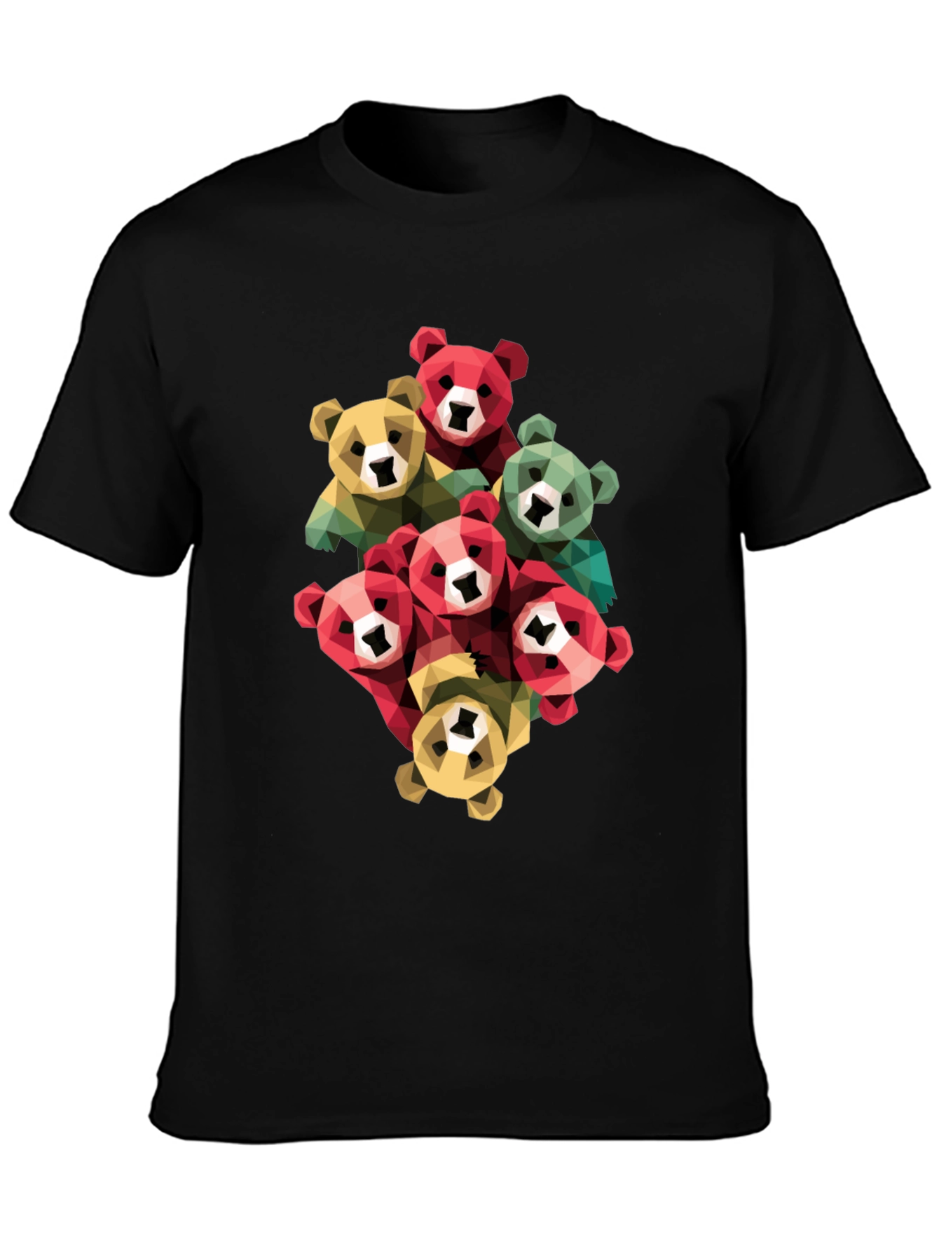 Geometric Bear Graphic Print T-Shirt